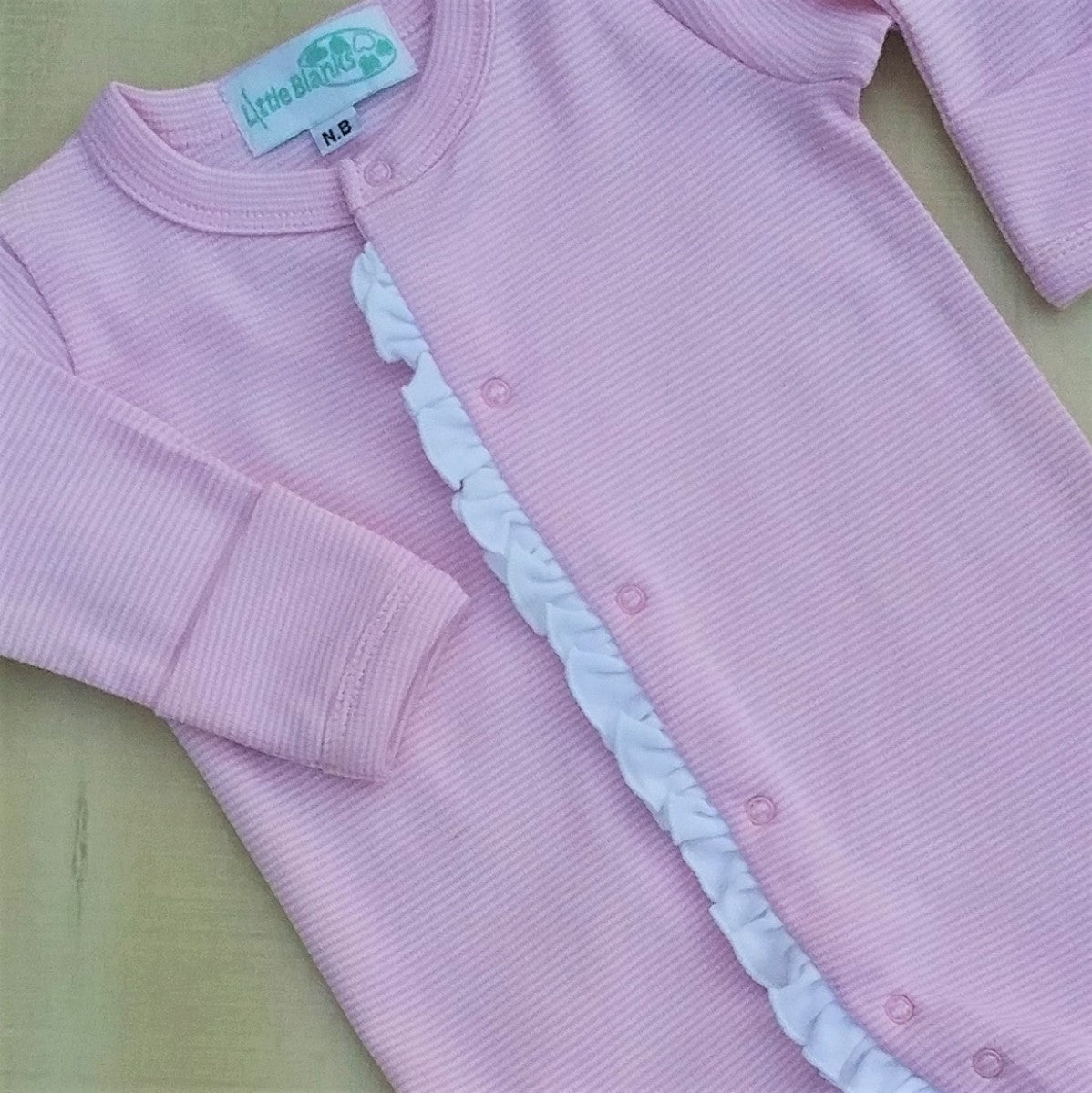 CLEARANCE- Imperfect Girls Infant Footie Sleepers with Ruffle - Little Blanks, LLC