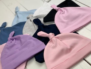 Solid Color Knotted Beanie Hats - Unisex - Little Blanks