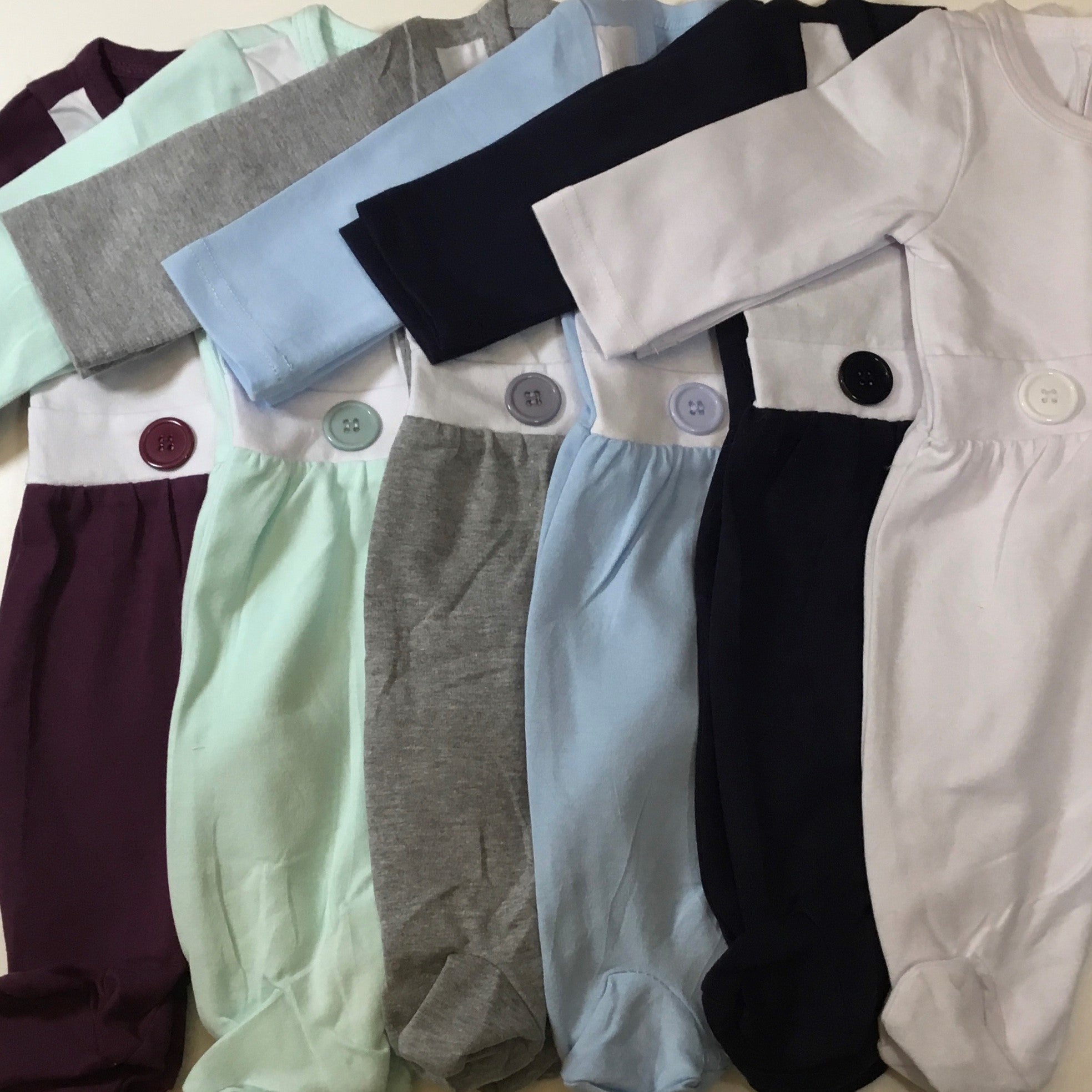 Unisex Sleeper with Button Detail (footie) - New Colors! - Little Blanks, LLC