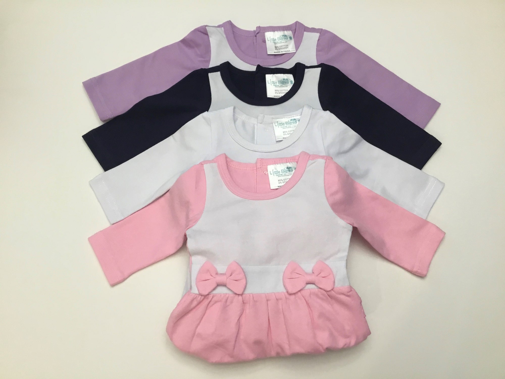 Baby Girl Sleeper with Bow Detail (Footie) - Little Blanks, LLC