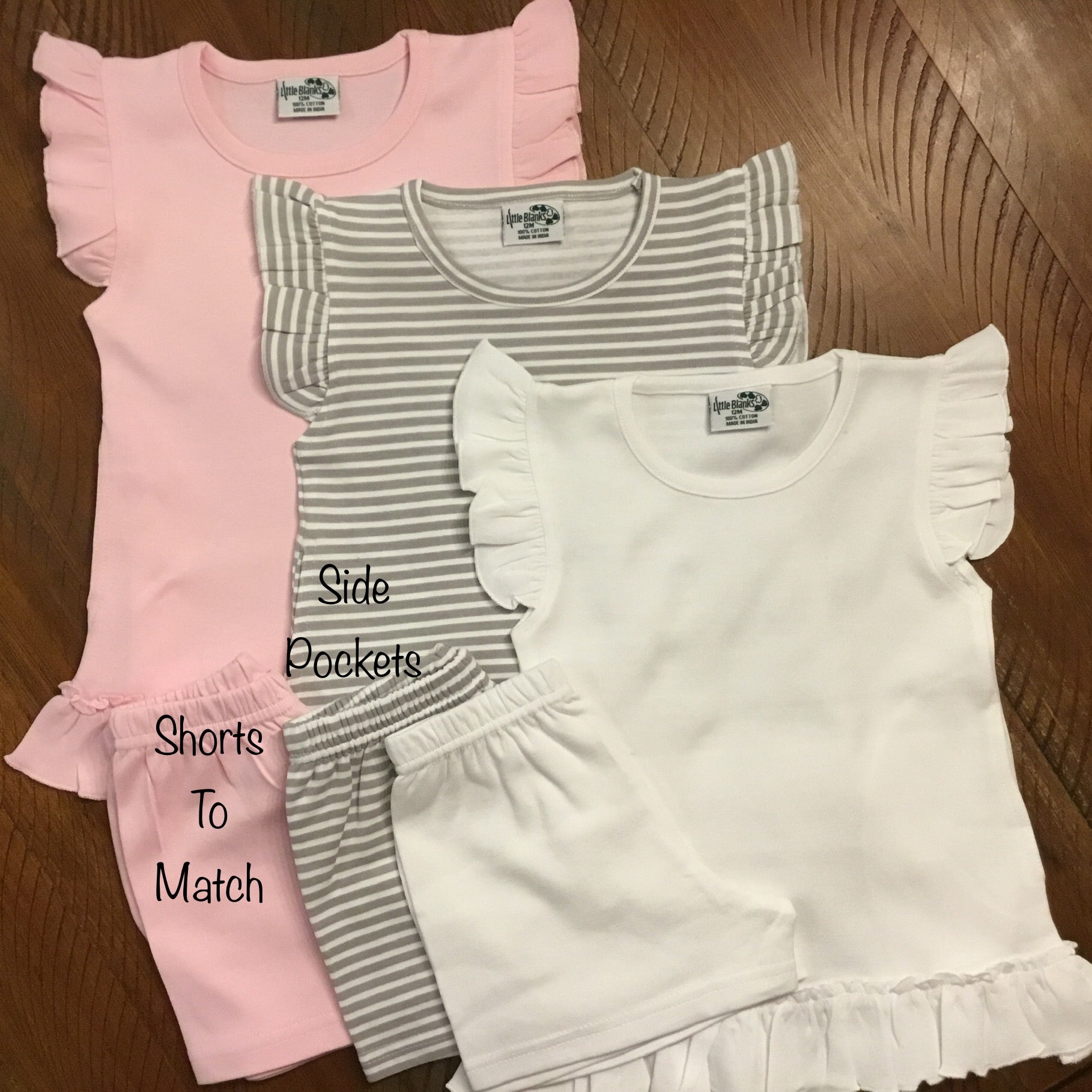 Girls Pocket Dress with Matching Shorts - Little Blanks, LLC