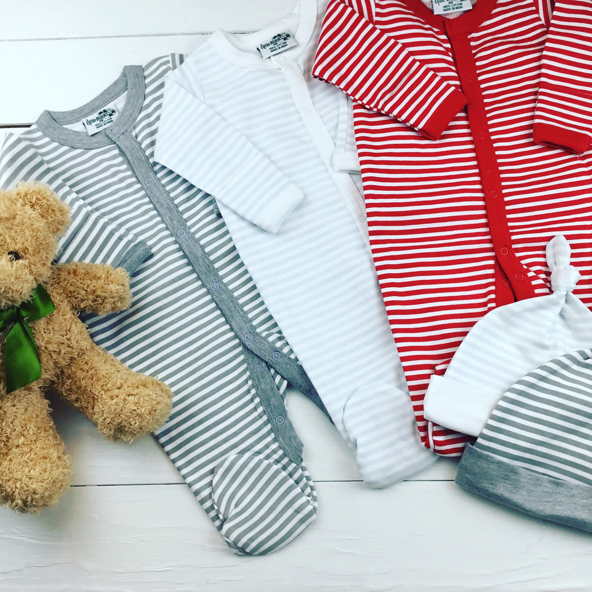 Striped Footie Unisex New Arrival - Little Blanks