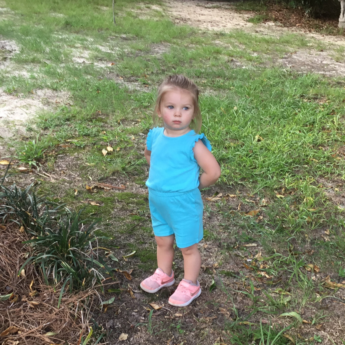 Girl&#39;s Sleeveless Short Romper - Little Blanks, LLC