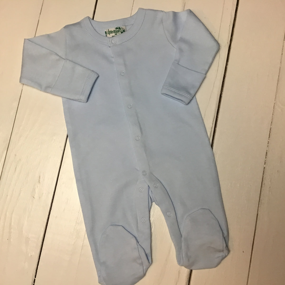 Solid Color Footies -Unisex NEW COLOR BABY BLUE! - Little Blanks
