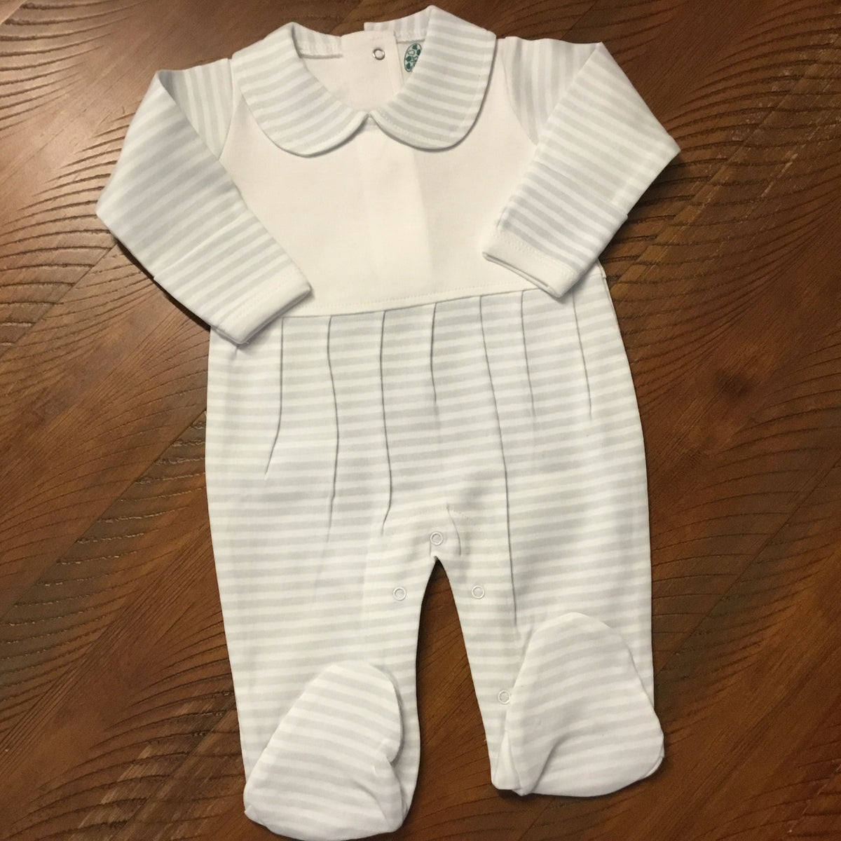 Boutique Style Collar Footie with Bib Detail - Boy &amp; Girl NEW STYLES &amp; COLOR - Little Blanks