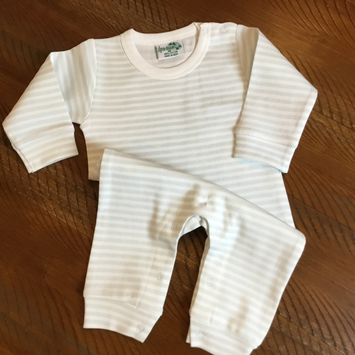 Baby Boy Long Sleeve Romper Solids &amp; Stripes - Little Blanks