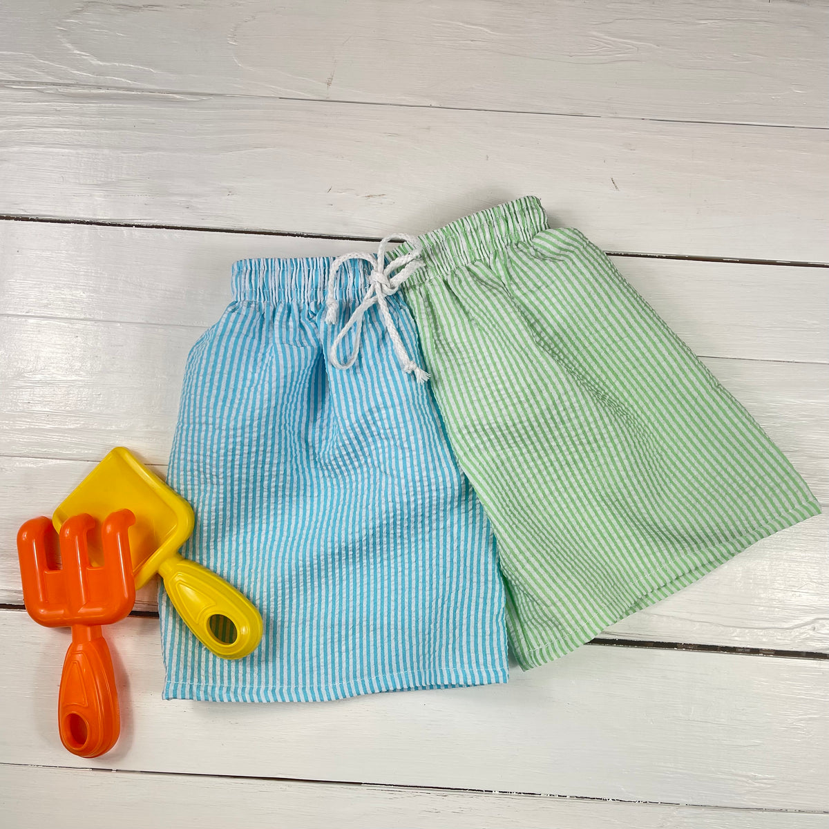 Boys Seersucker Swim Shorts - Little Blanks