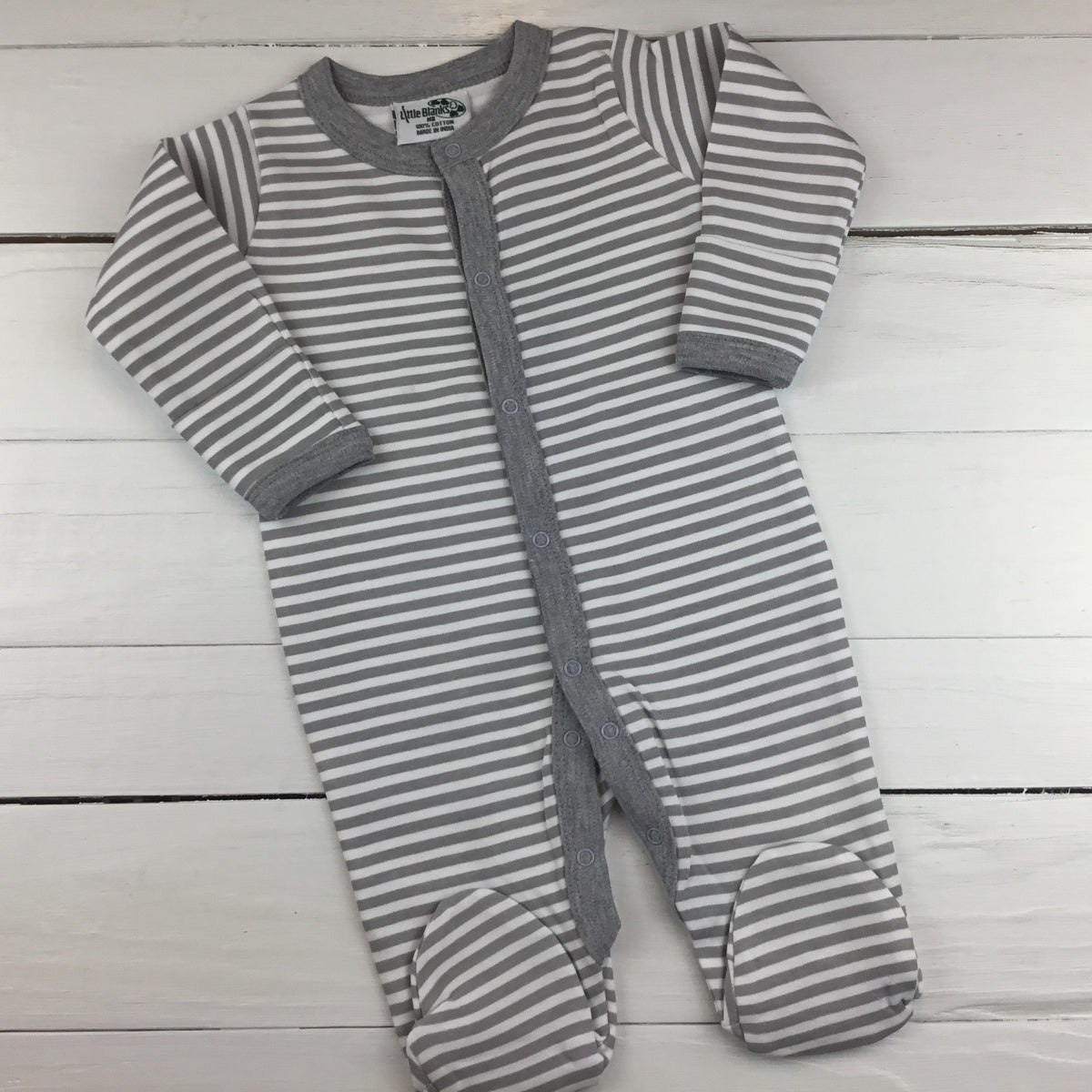 Striped Footie Unisex New Arrival - Little Blanks