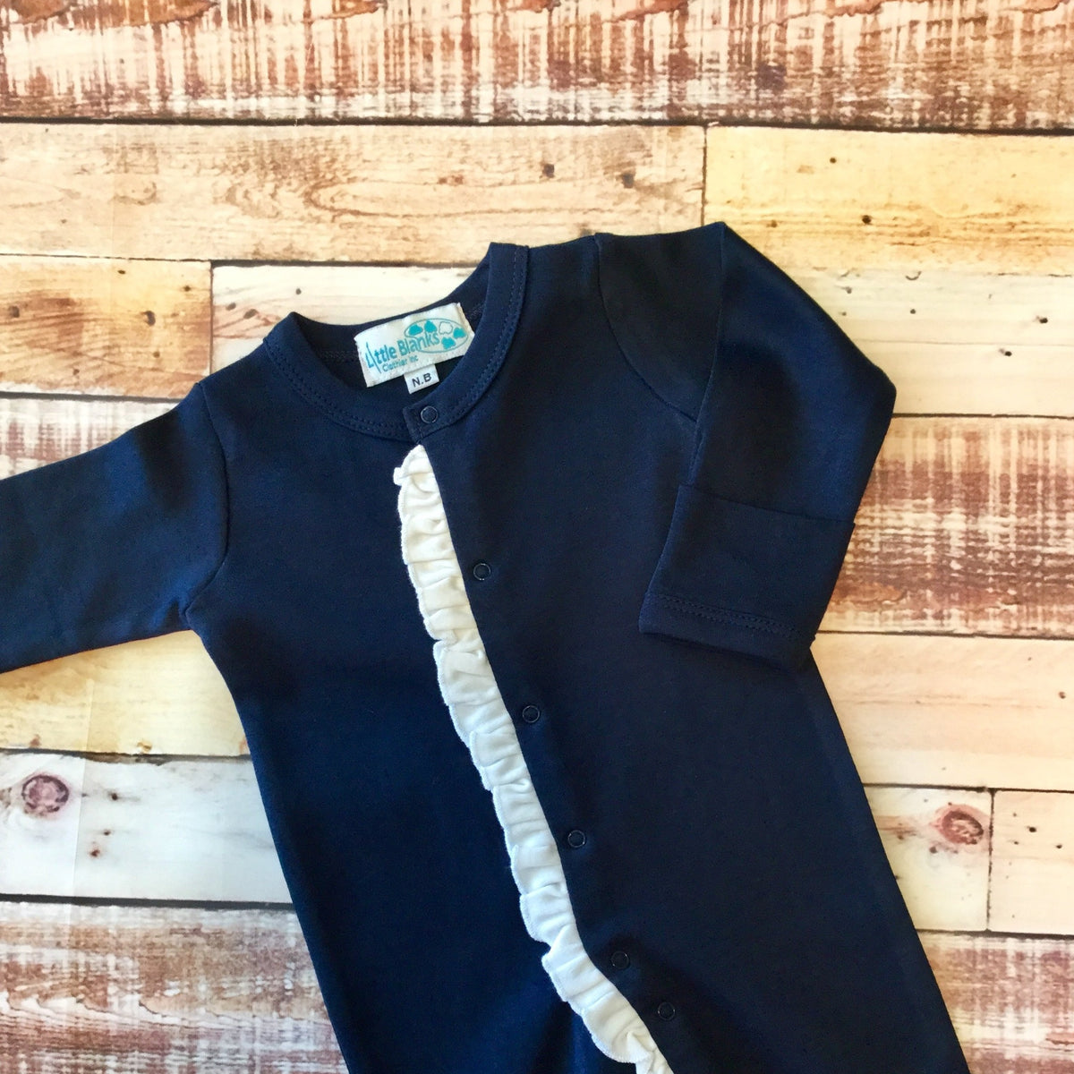 Girls Infant Footie Sleepers with Ruffle - Little Blanks, LLC