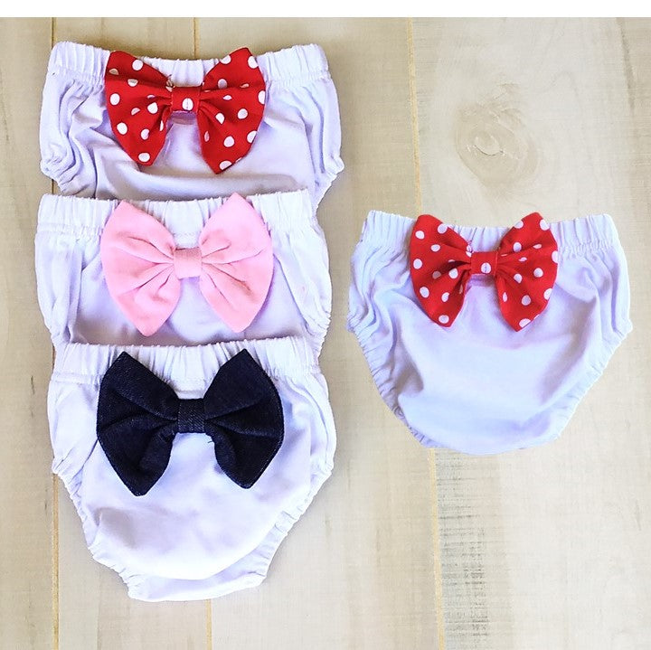 Baby Girl Bloomers (Diaper Cover) with Rear Bow - Little Blanks, LLC