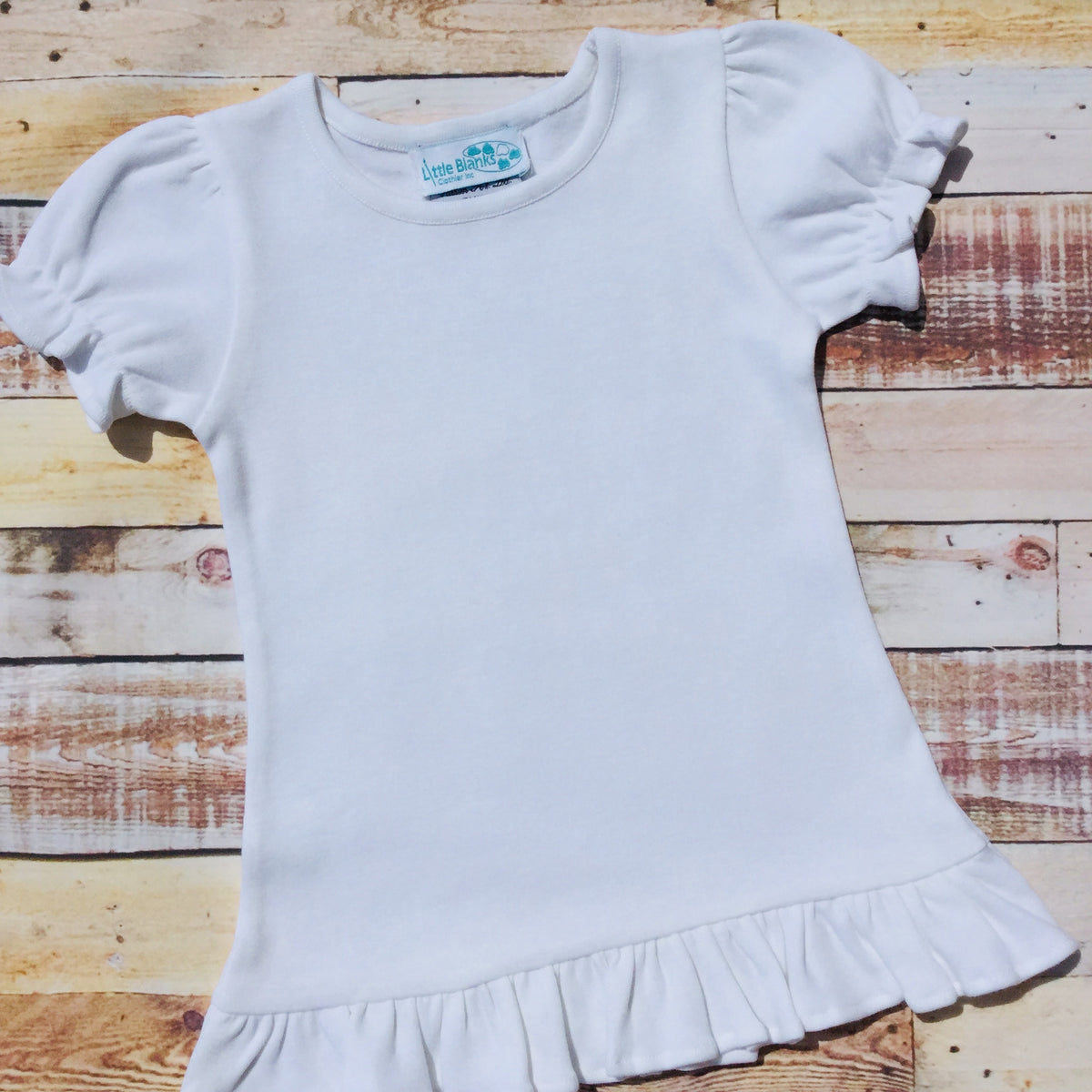 Girls Ruffle Short Sleeve T-Shirt - Little Blanks, LLC