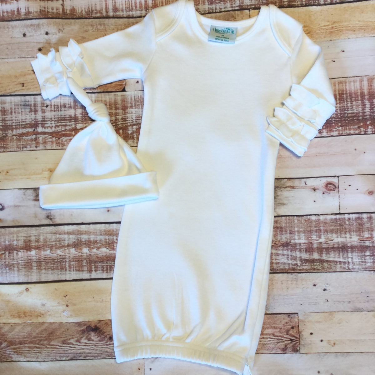 Blank ruffle sales baby gown