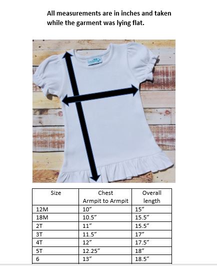 Girls Ruffle Short Sleeve T-Shirt - Little Blanks, LLC