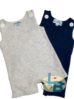 Boys Sleeveless Rompers in All Cotton - Little Blanks