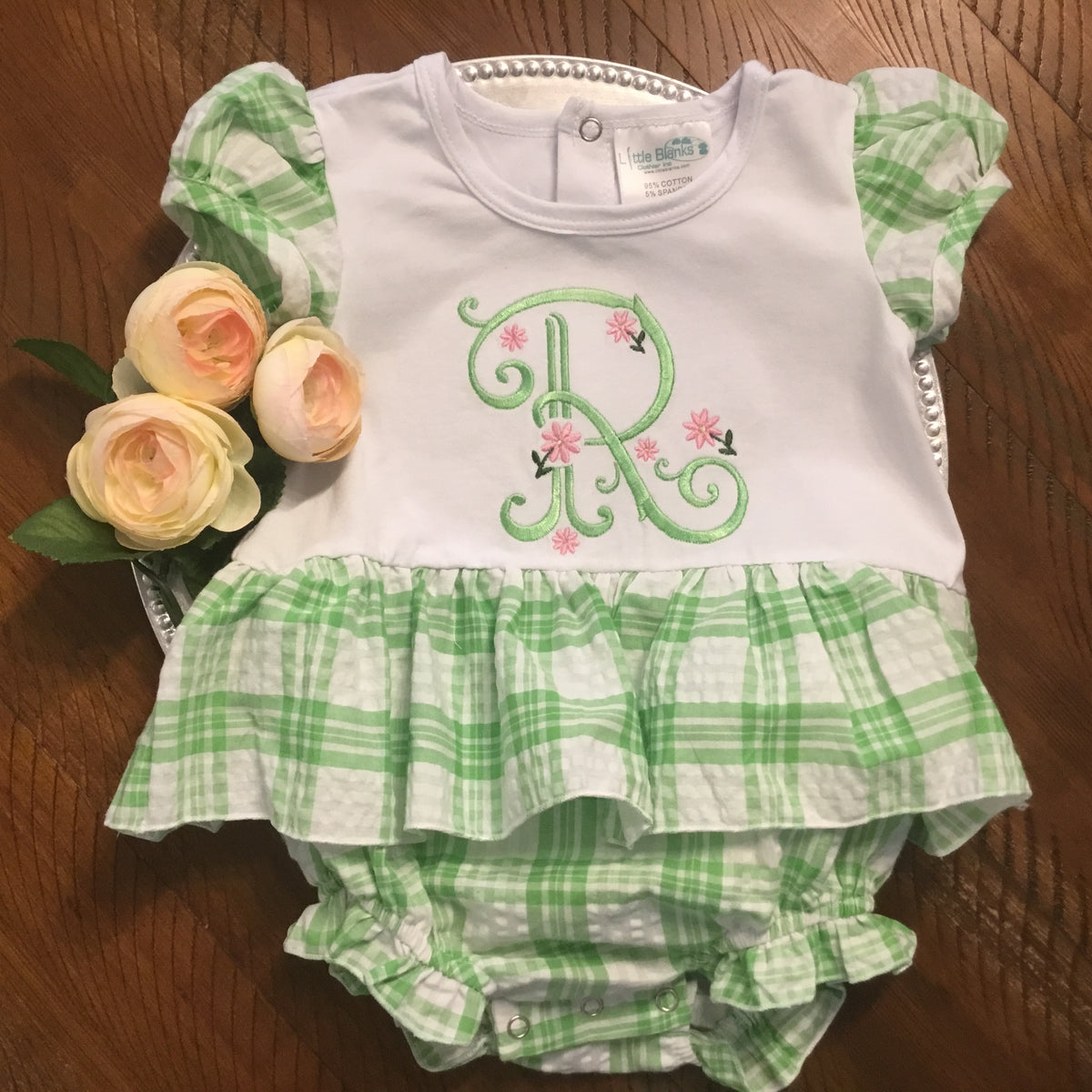 Girls Seersucker Bubble Romper- Boutique Style - Little Blanks