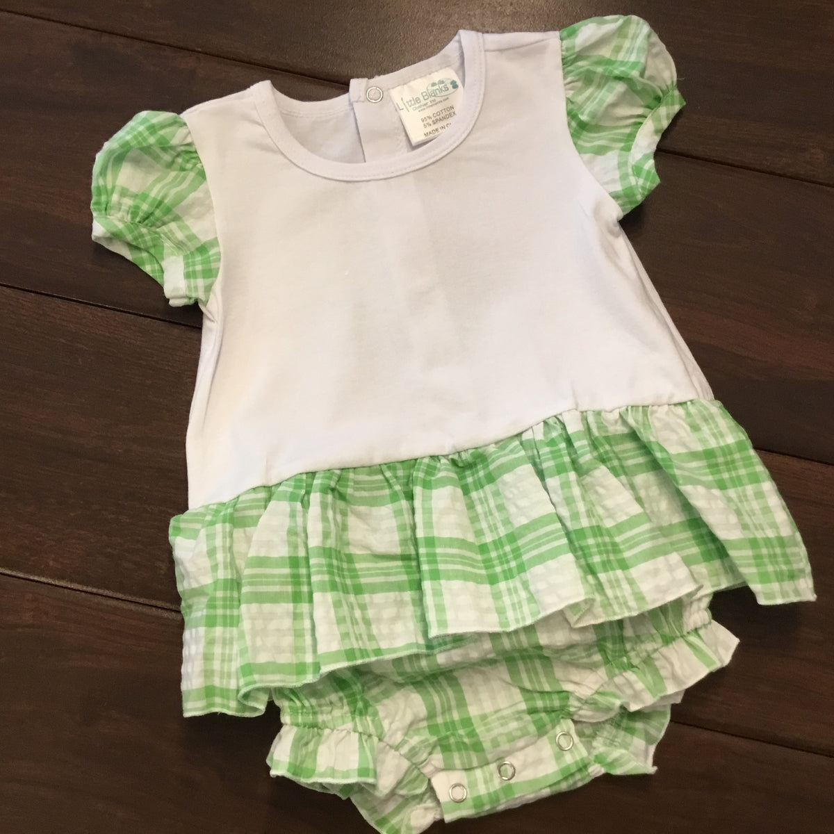 Girls Seersucker Bubble Romper- Boutique Style - Little Blanks