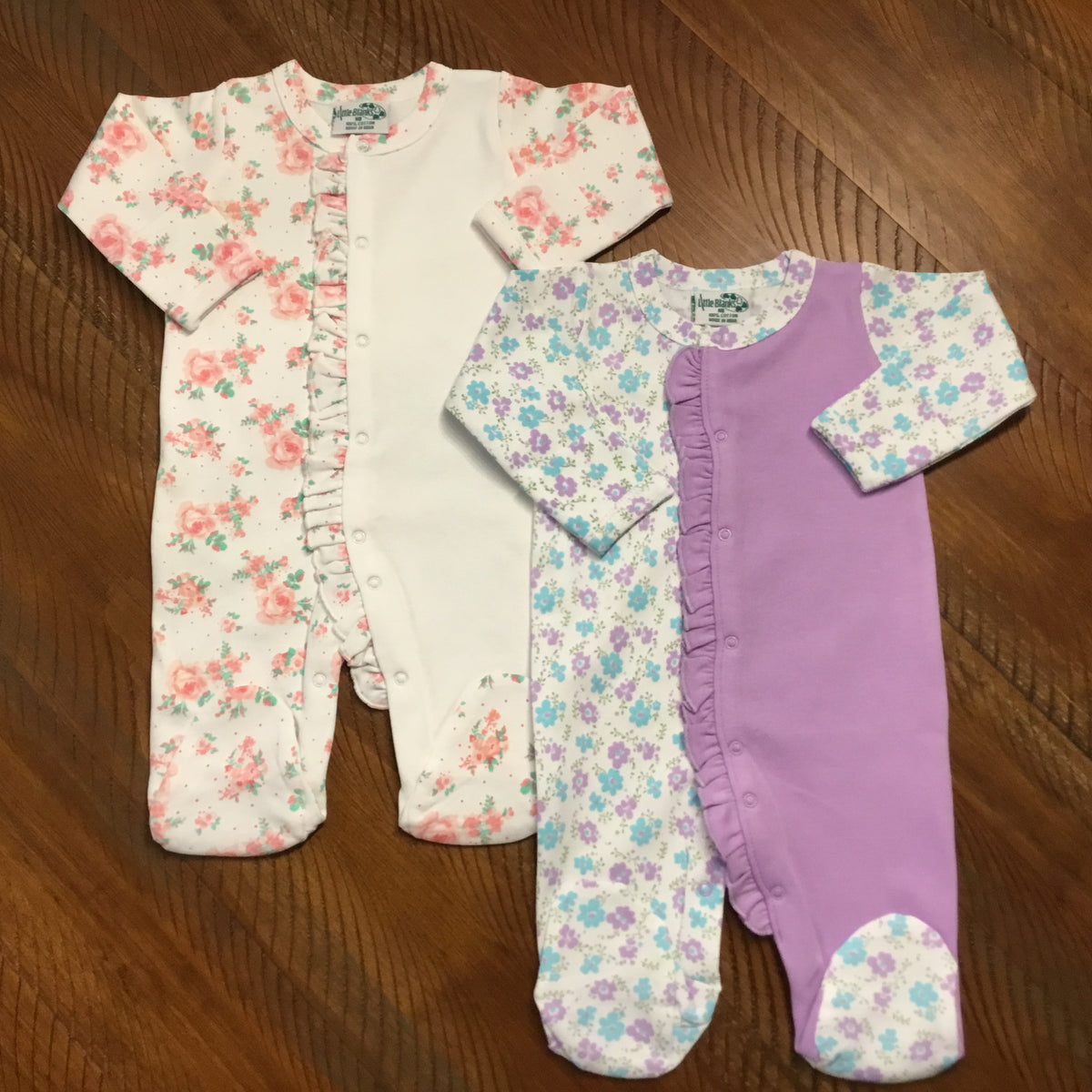 Girls Pink &amp; Purple Floral Splitz! with Applique Swatch - New Arrival - Little Blanks