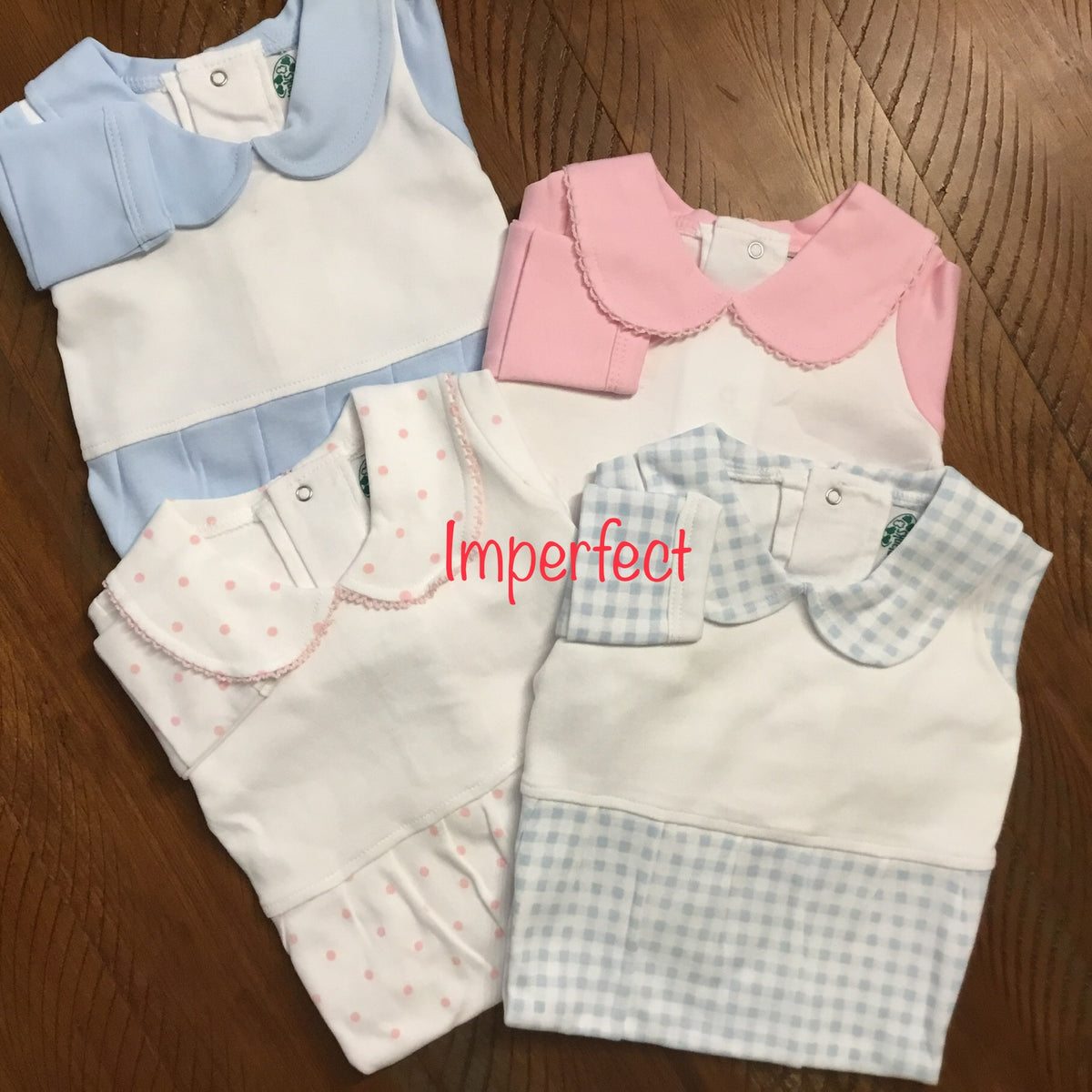 CLEARANCE - Imperfect Boutique Style Collar Footie with Bib Detail - Boy &amp; Girl - Little Blanks