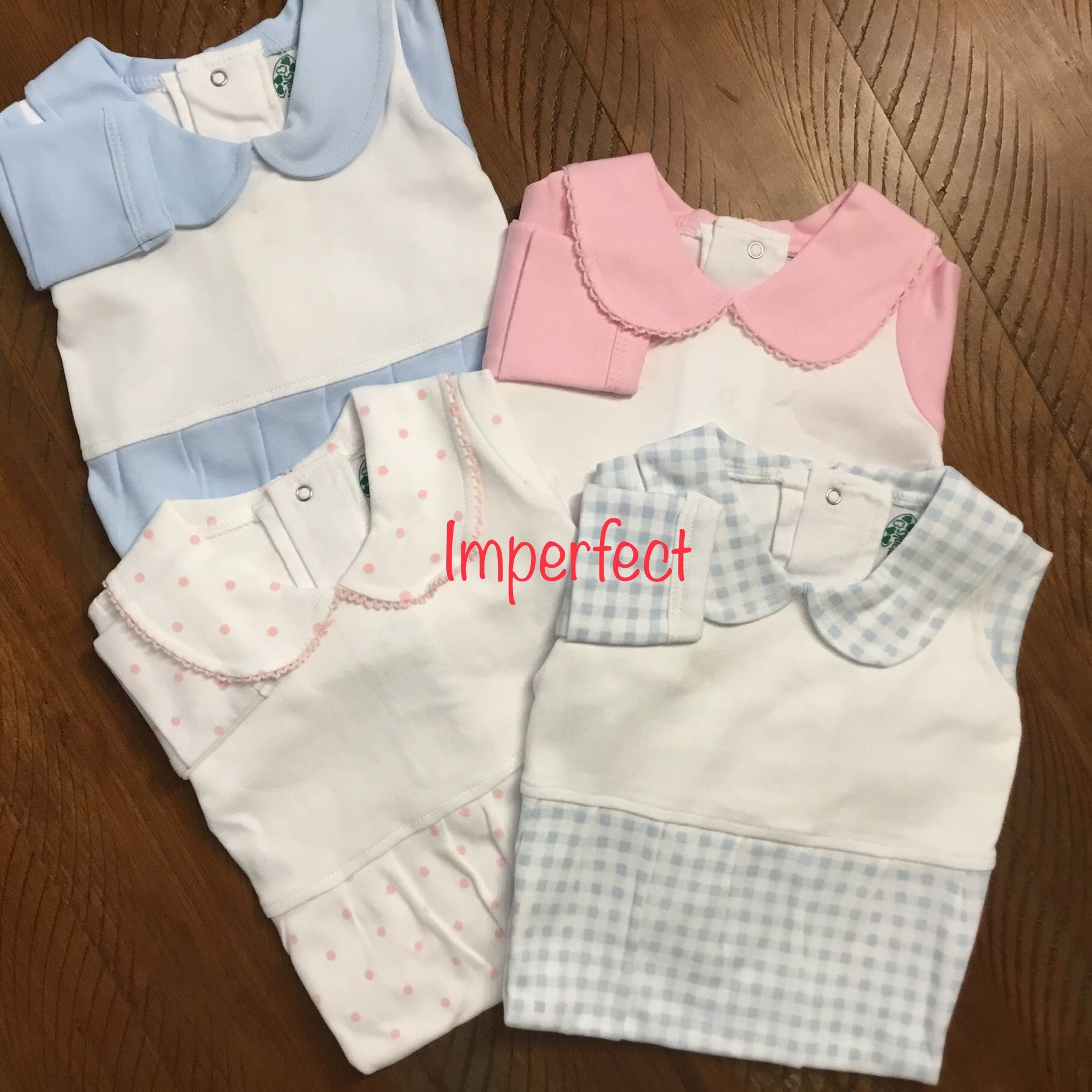 CLEARANCE - Imperfect Boutique Style Collar Footie with Bib Detail - Boy & Girl - Little Blanks