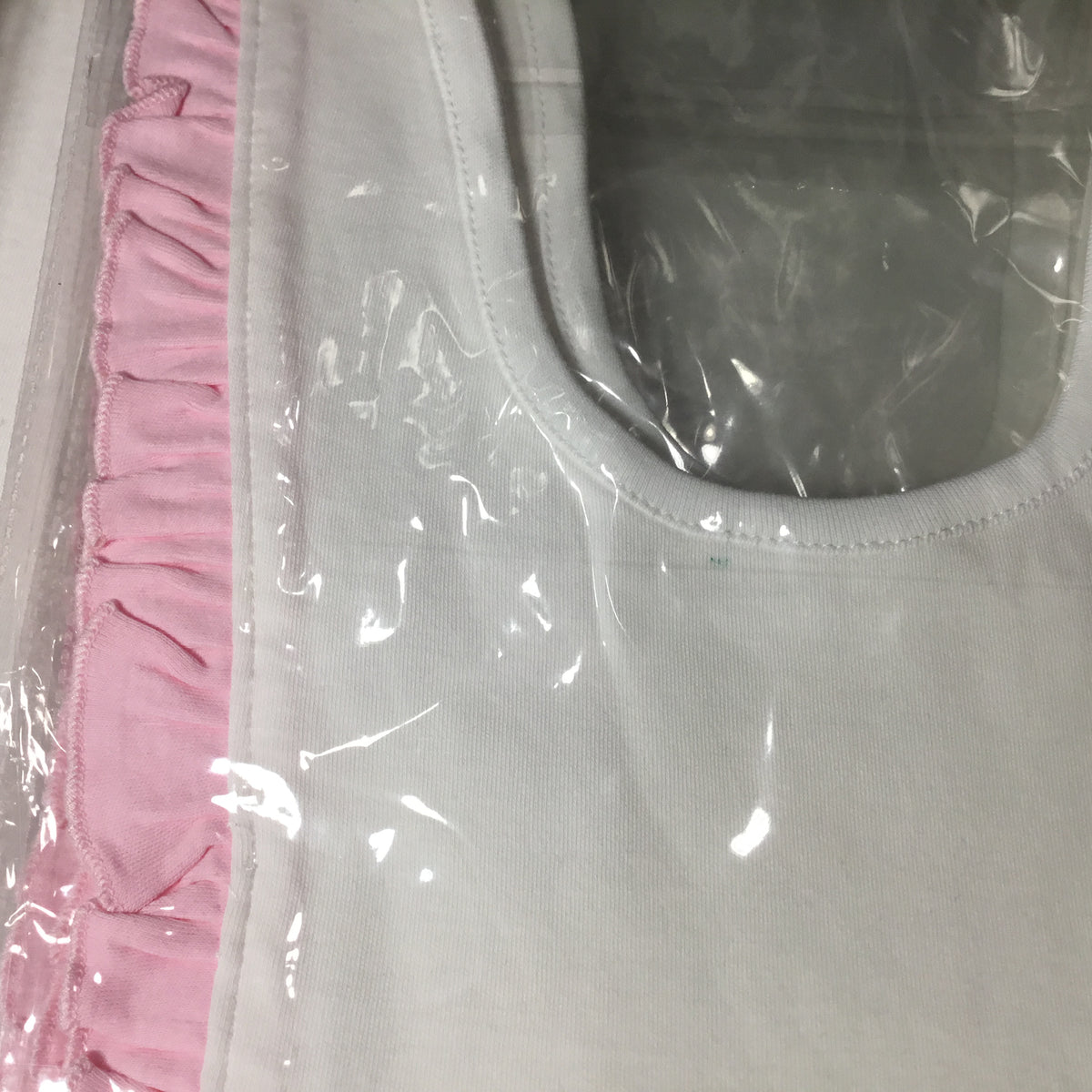 CLEARANCE- Imperfect Girls Ruffle Bibs - Set of Five (5)  Please Read description - Little Blanks, LLC