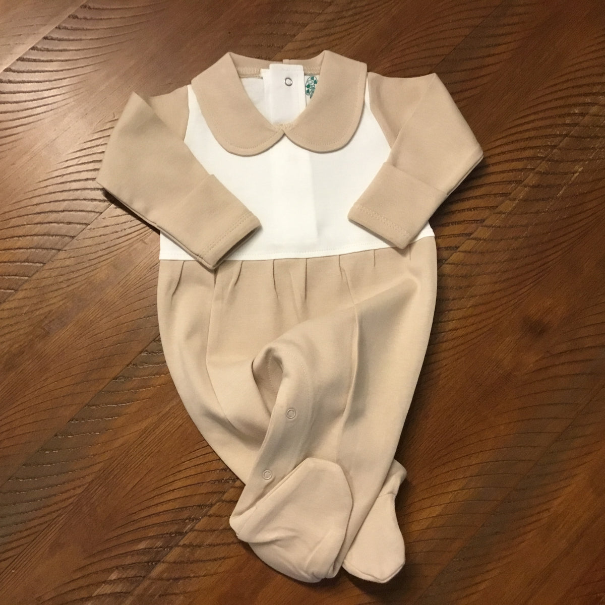 Boutique Style Collar Footie with Bib Detail - Boy &amp; Girl NEW STYLES &amp; COLOR - Little Blanks