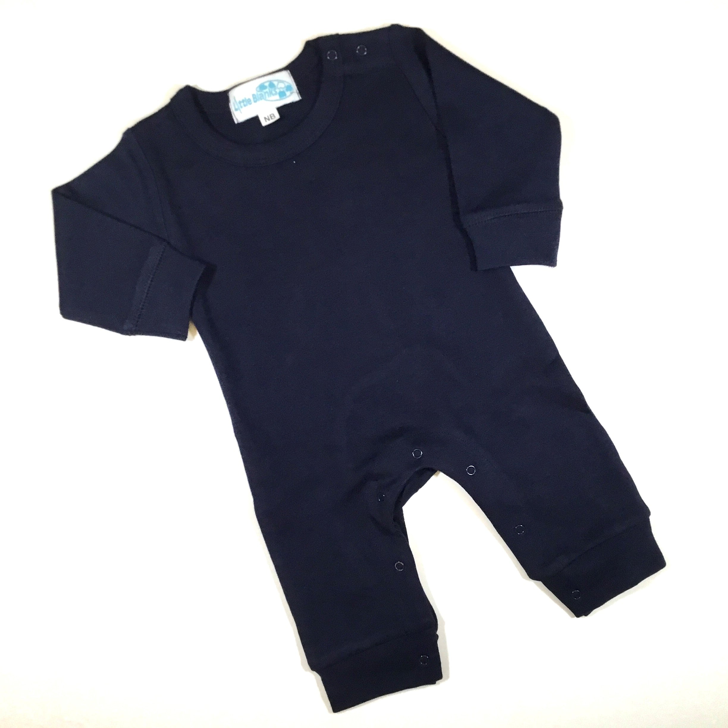 Baby Boy Long Sleeve ROMPER Solids & Stripes - Little Blanks, LLC