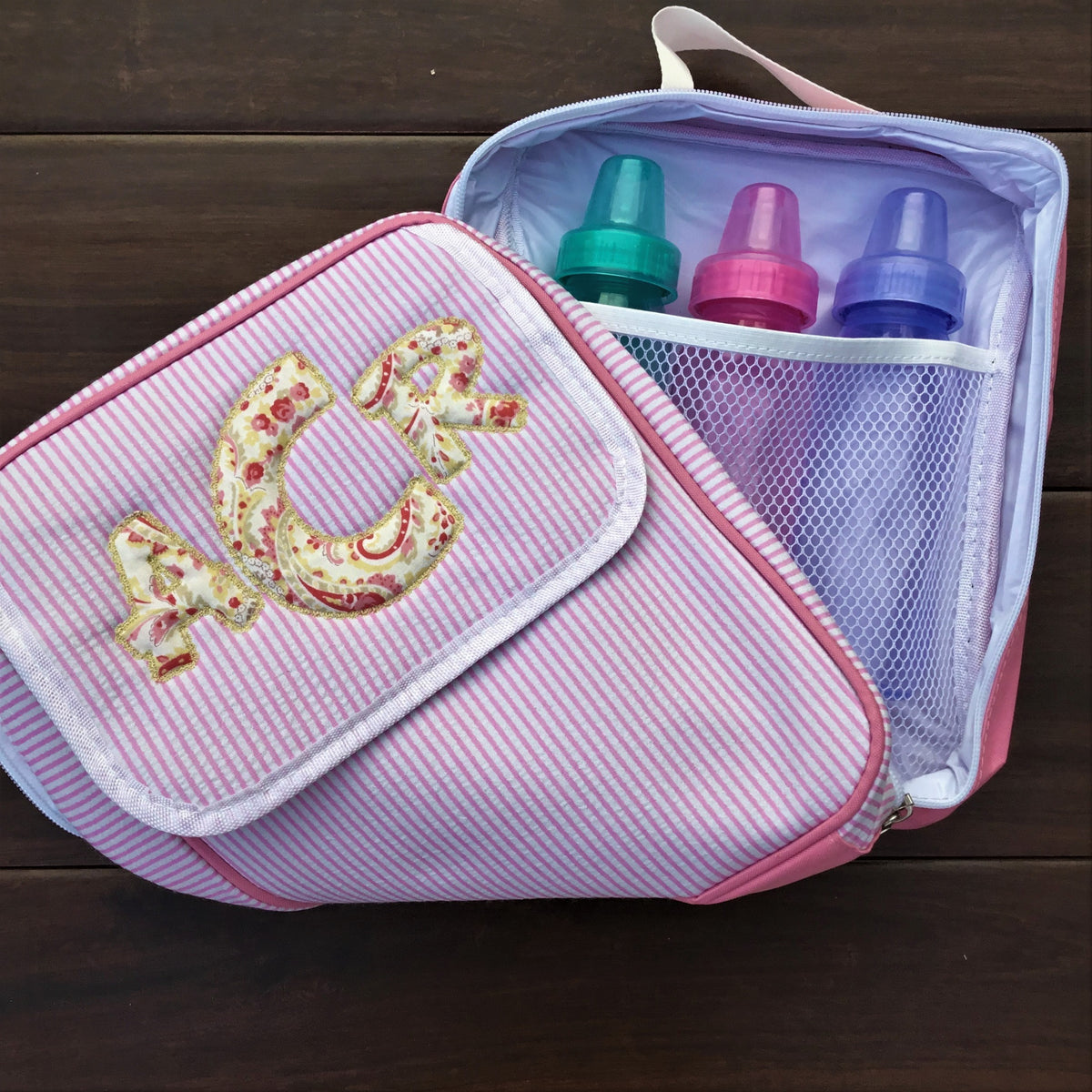 Seersucker Insulated Lunch Box-Tote - Little Blanks, LLC