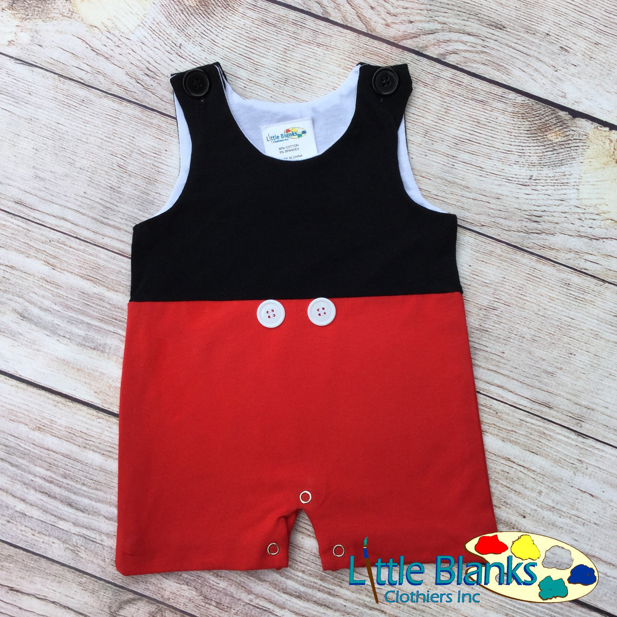 Mickey Mouse Inspired Shortall Romper for Baby Boys - Little Blanks, LLC