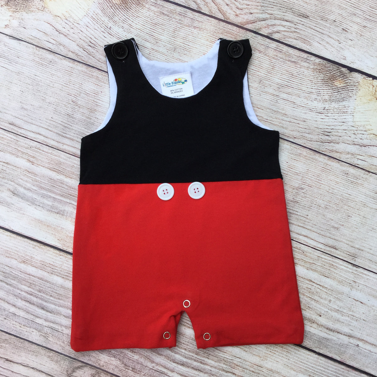 Mickey Mouse Inspired Shortall Romper for Baby Boys - Little Blanks, LLC