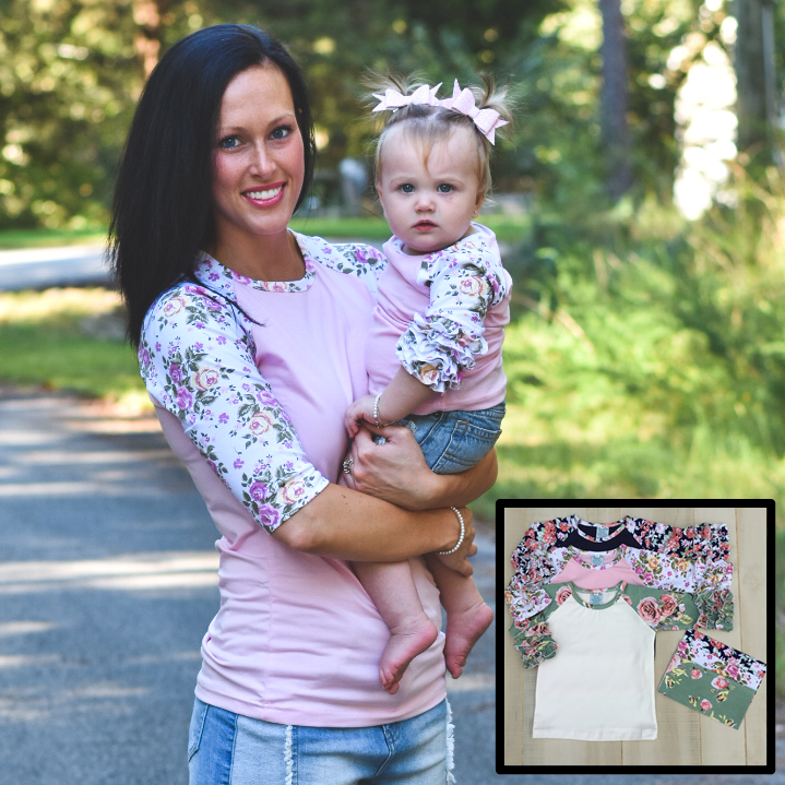 Raglan ruffle top sleeve shirts