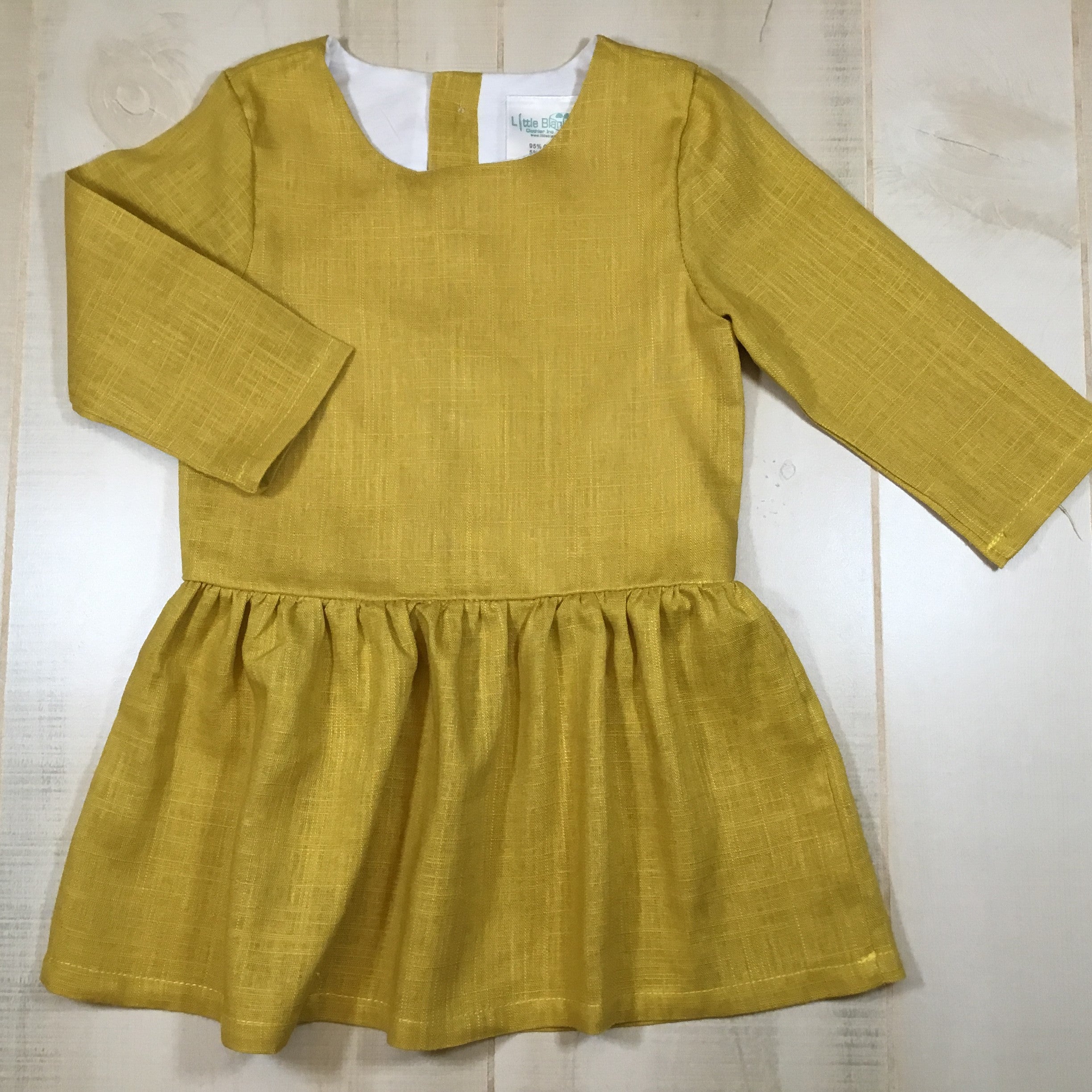 Girls Fall Linen Dress in Mustard, Brown & Sage (Kids) | Little Blanks 8 / Mustard Girls Fall Linen Dress in Mustard, Brown & Sage (Kids) | Little Blanks 8 / Mustard