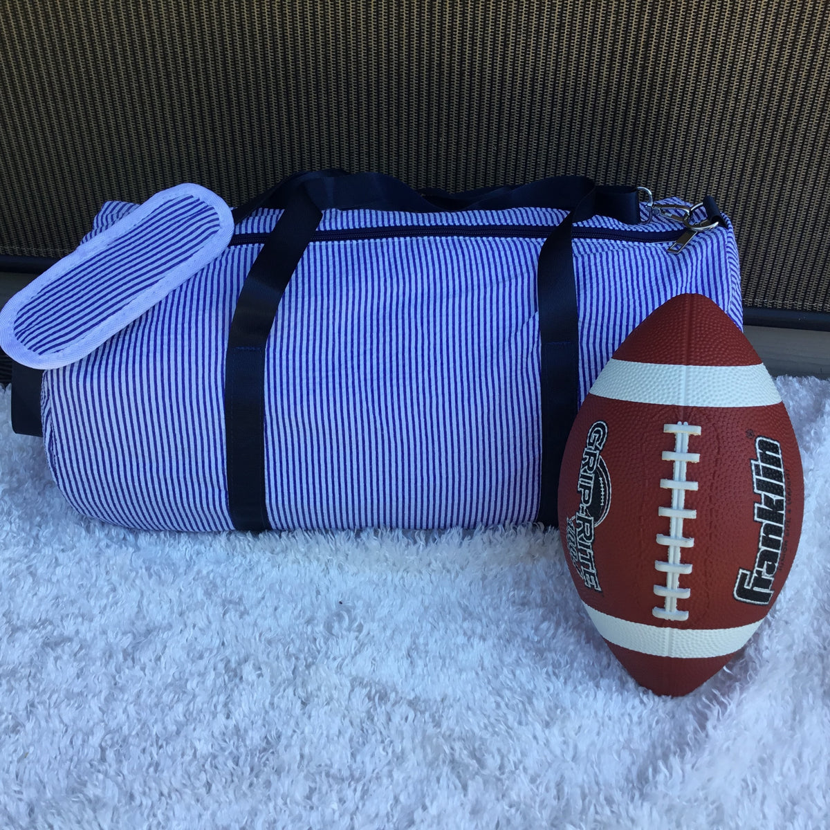 Seersucker Duffel Bag - Pink or Navy - Toddler size or Small Overnight Bag! - Little Blanks, LLC