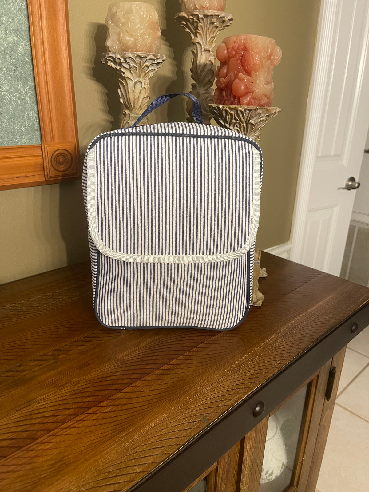 Seersucker Insulated Lunch Box-Tote - Little Blanks