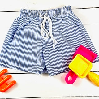 Boys Seersucker Swim Shorts - Little Blanks