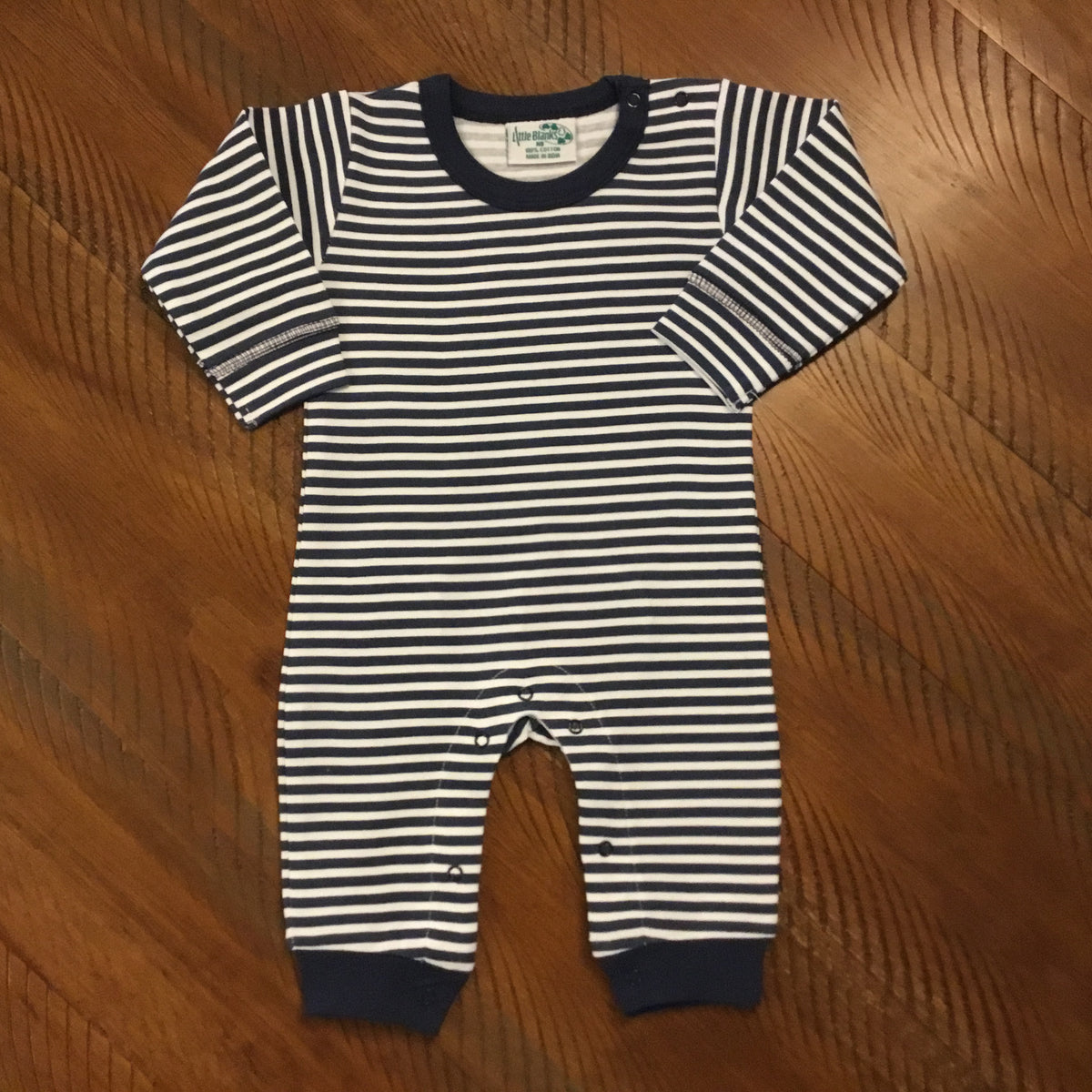 Baby Boy Long Sleeve Romper Solids &amp; Stripes - Little Blanks