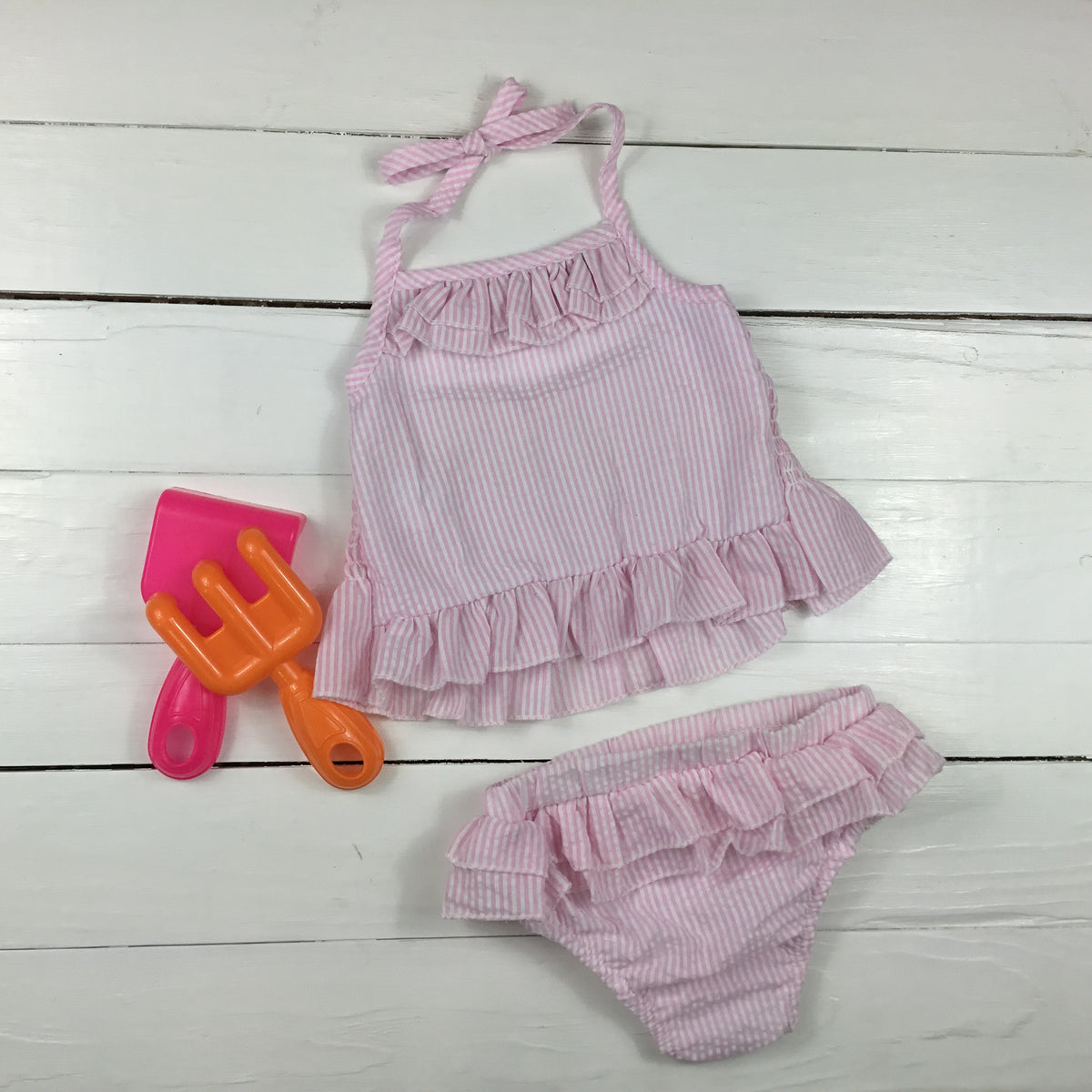 Boutique Style Seersucker Girl&#39;s Swimsuit One-piece &amp; Two Piece - Little Blanks