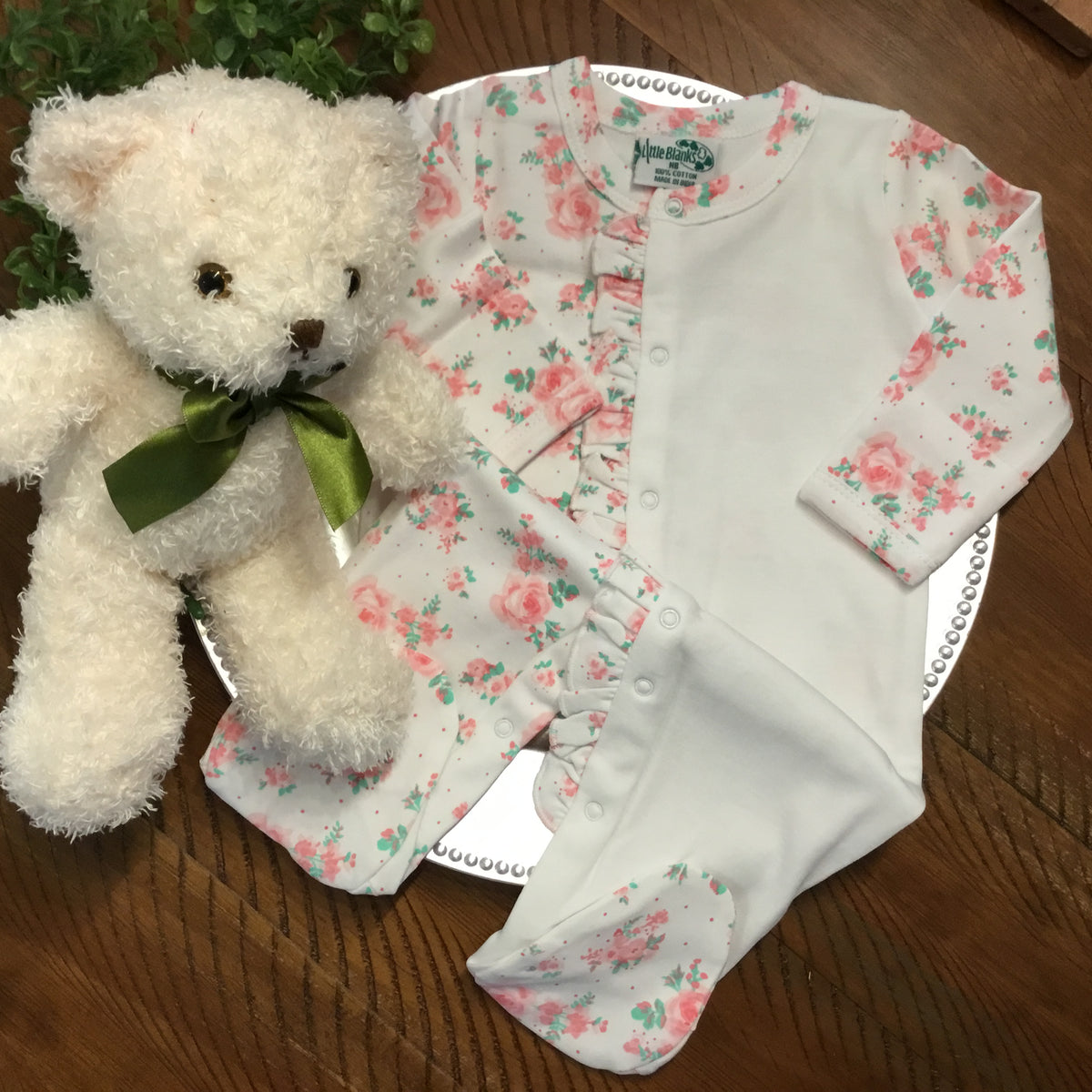 Girls Pink &amp; Purple Floral Splitz! with Applique Swatch - New Arrival - Little Blanks