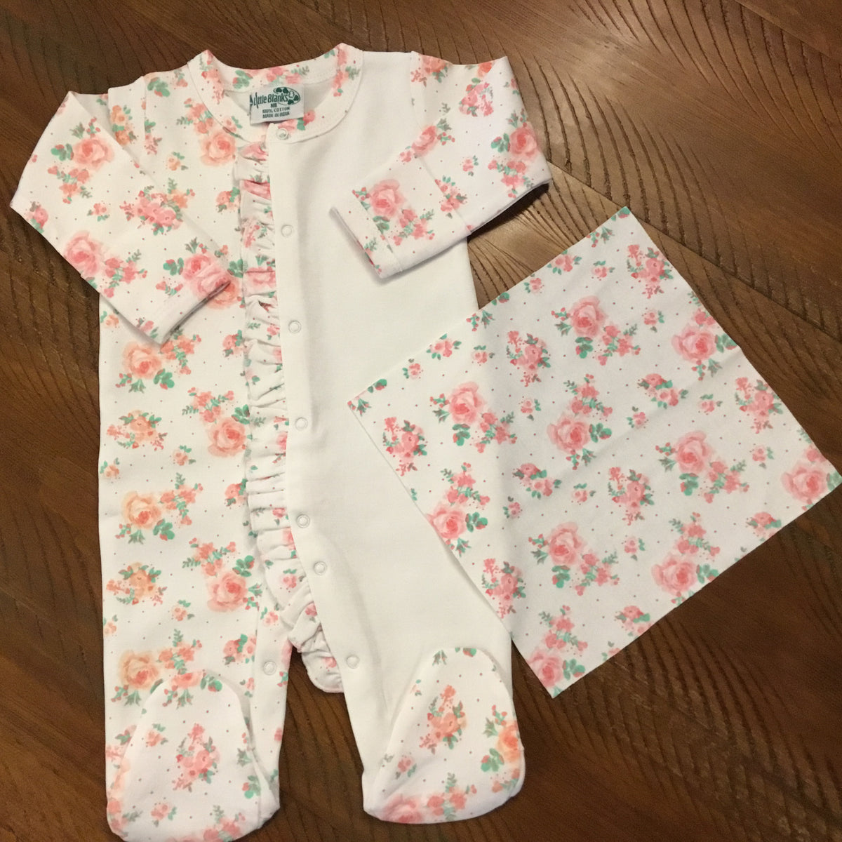 Girls Pink &amp; Purple Floral Splitz! with Applique Swatch - New Arrival - Little Blanks