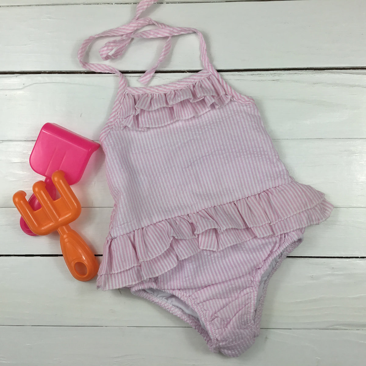 Boutique Style Seersucker Girl&#39;s Swimsuit One-piece &amp; Two Piece - Little Blanks
