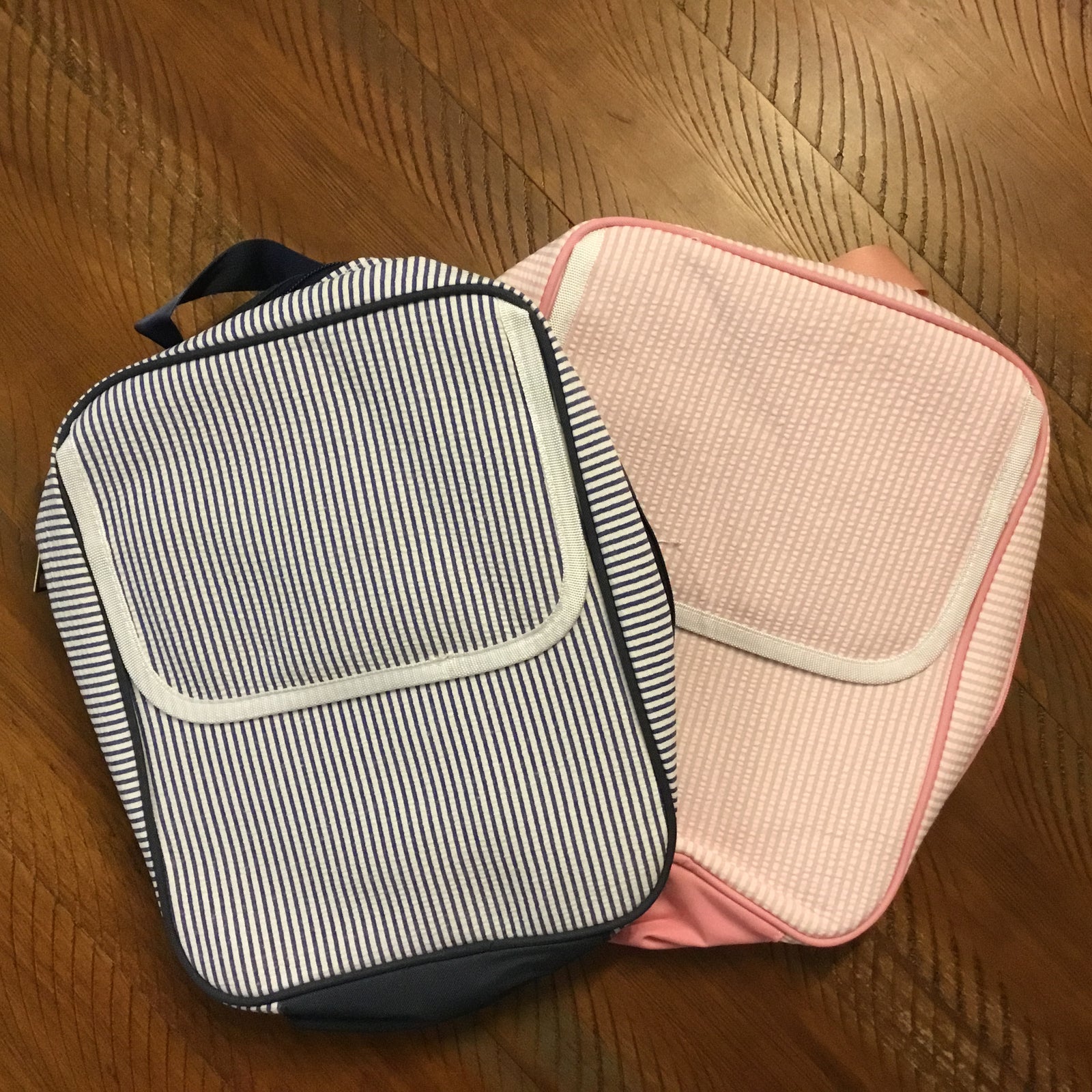 Seersucker Insulated Lunch Box-Tote - Little Blanks
