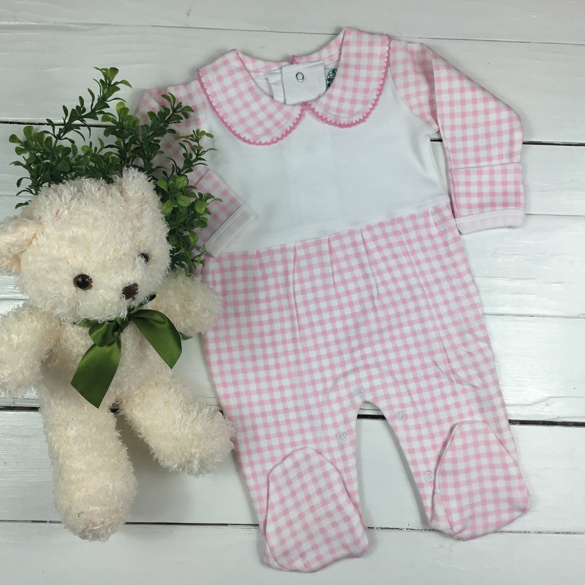 Boutique Style Collar Footie with Bib Detail - Boy &amp; Girl NEW STYLES &amp; COLOR - Little Blanks