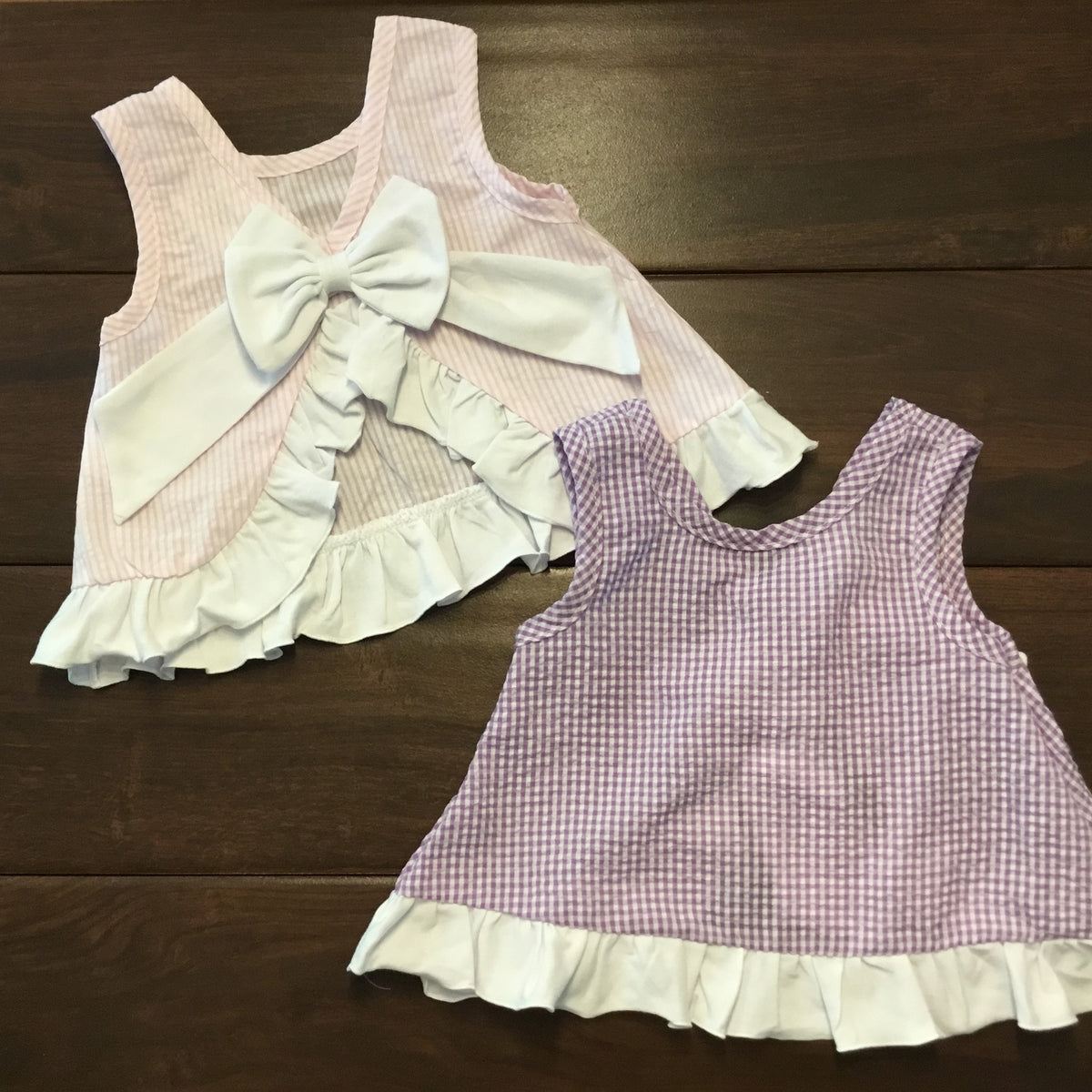 Seersucker Tunic Top &amp; Capri Pants - Little Blanks