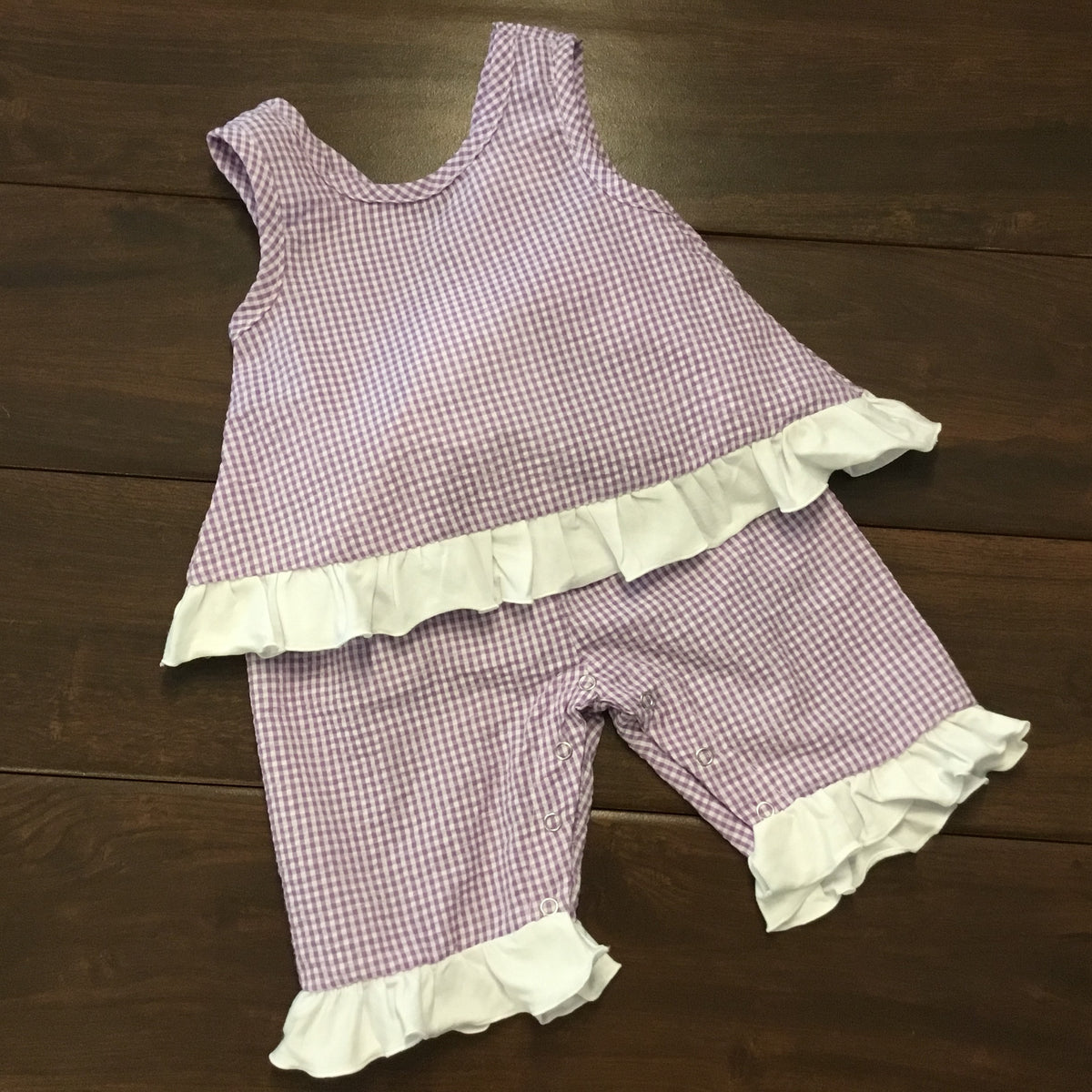 Seersucker Tunic Top &amp; Capri Pants - Little Blanks