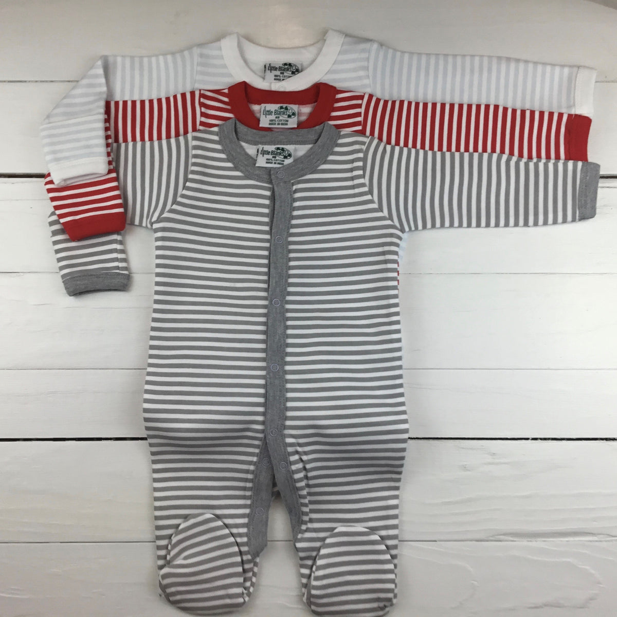 Striped Footie Unisex New Arrival - Little Blanks