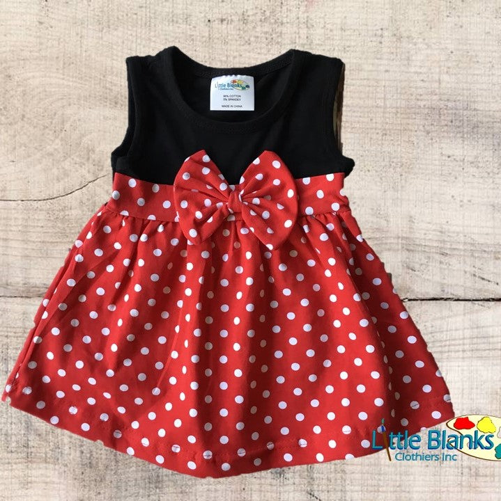 Girls Minnie Mouse Inspired Dress 4T / Small Polka Dots