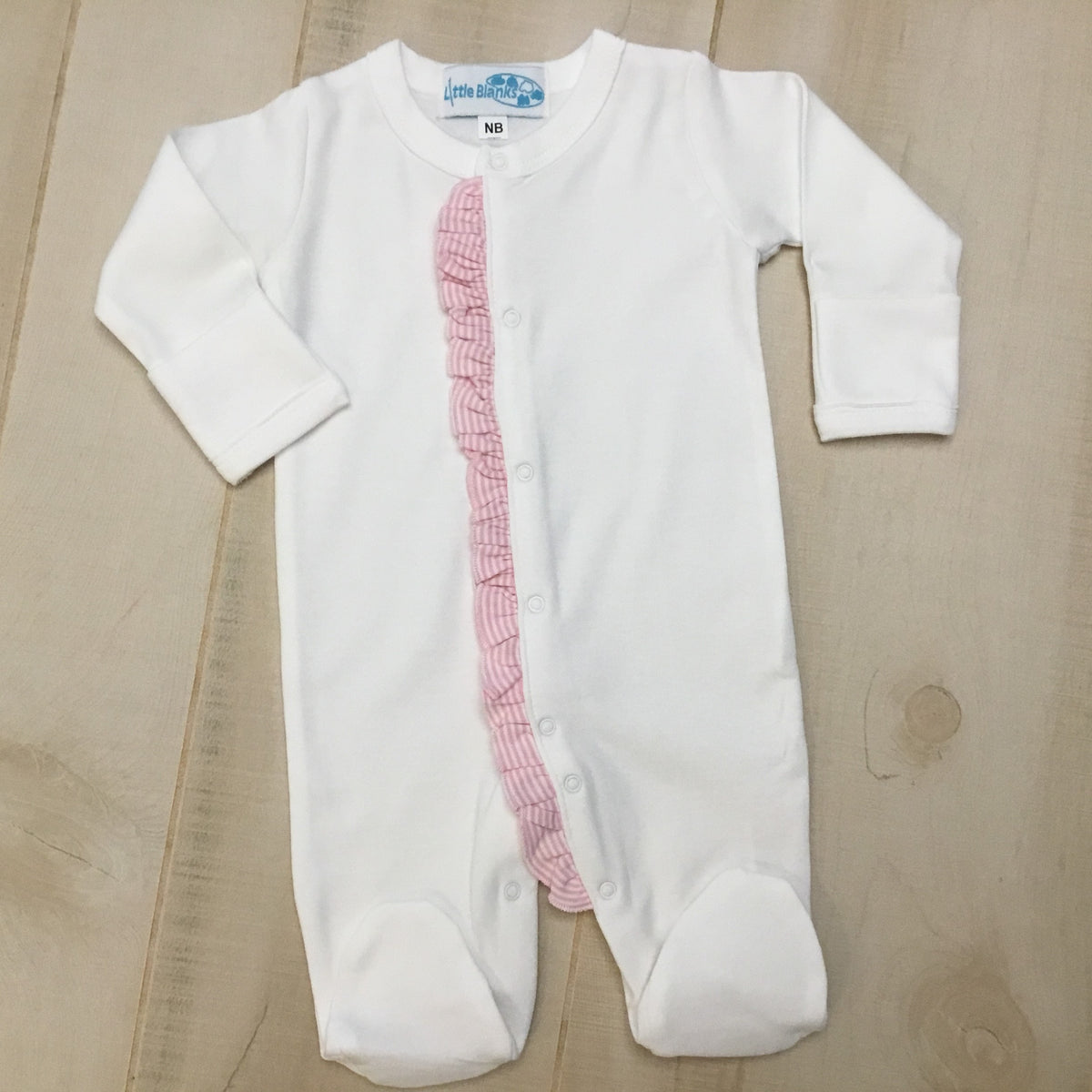 Girls Infant Footie Sleepers with Ruffle - Little Blanks, LLC