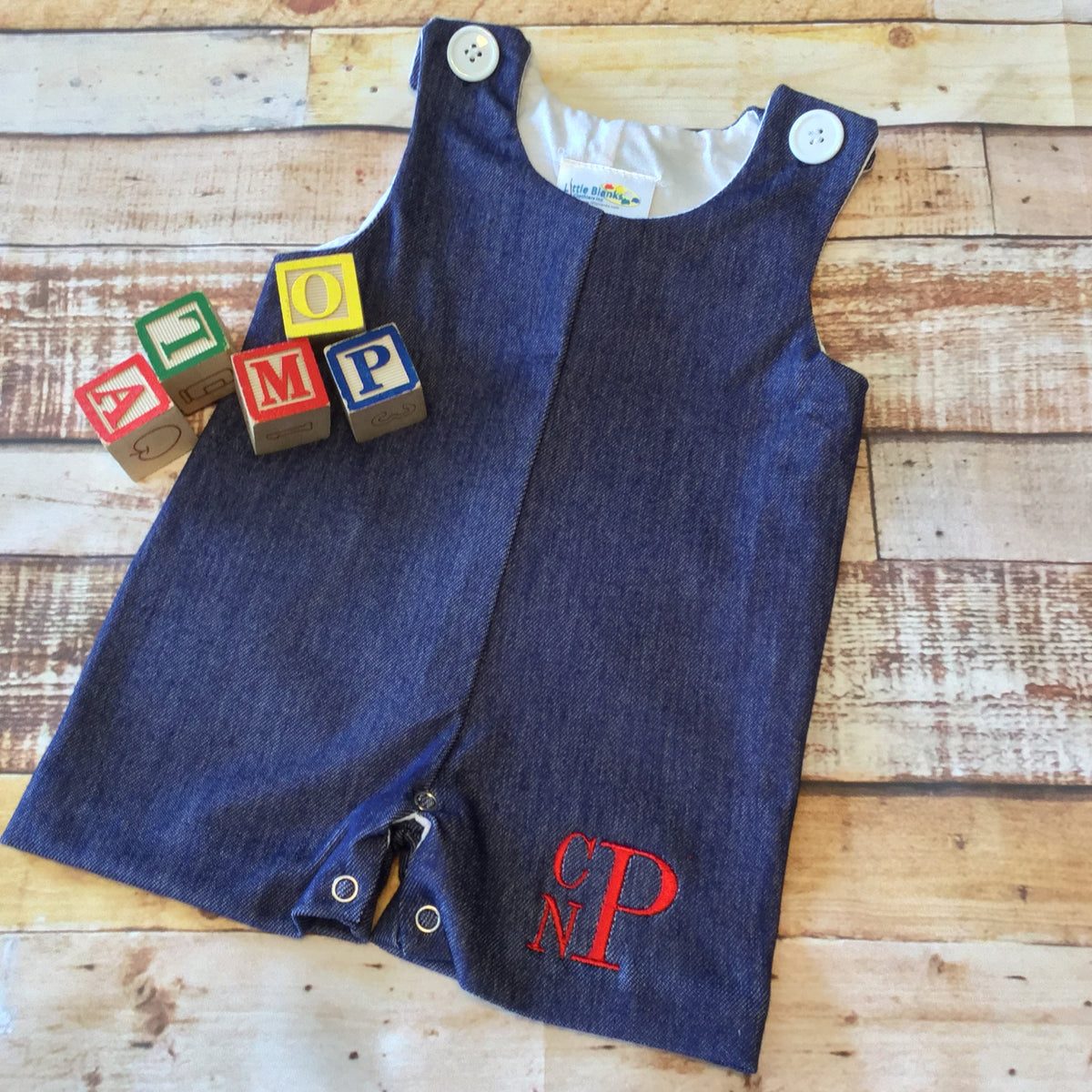 Discontinued Boy's Sleeveless Faux Denim Jon Jon, Shortall, Romper
