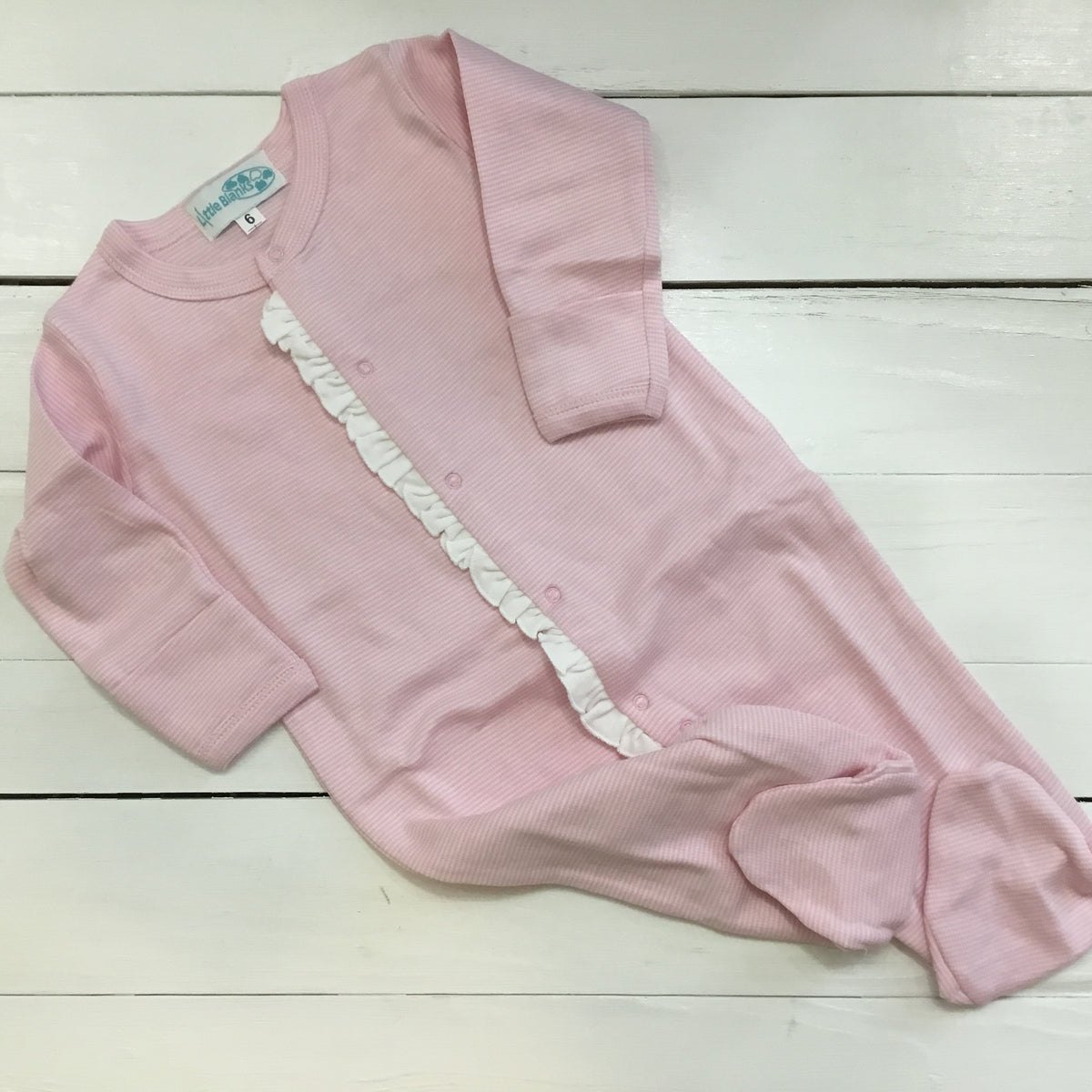 CLEARANCE- Imperfect Girls Infant Footie Sleepers with Ruffle &amp; Spliz Footies - Little Blanks